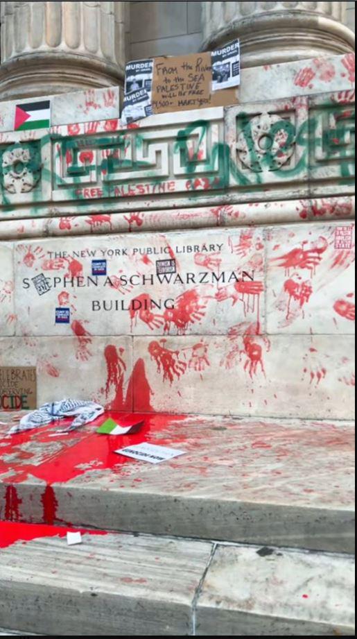 New York Public Library vandalized after the Thanksgiving Day Parade