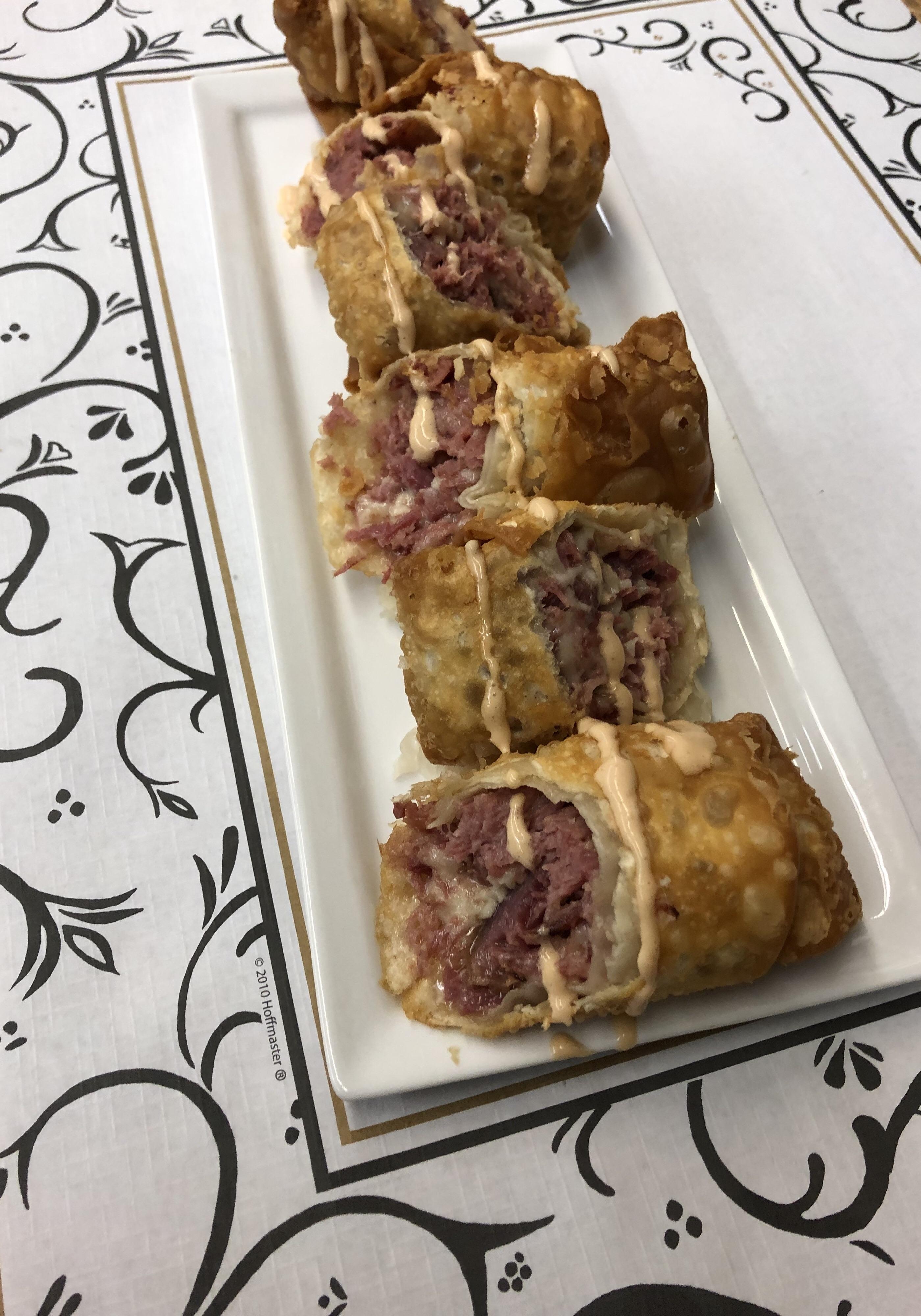Reuben Egg Rolls that we made at work. FoodPorn