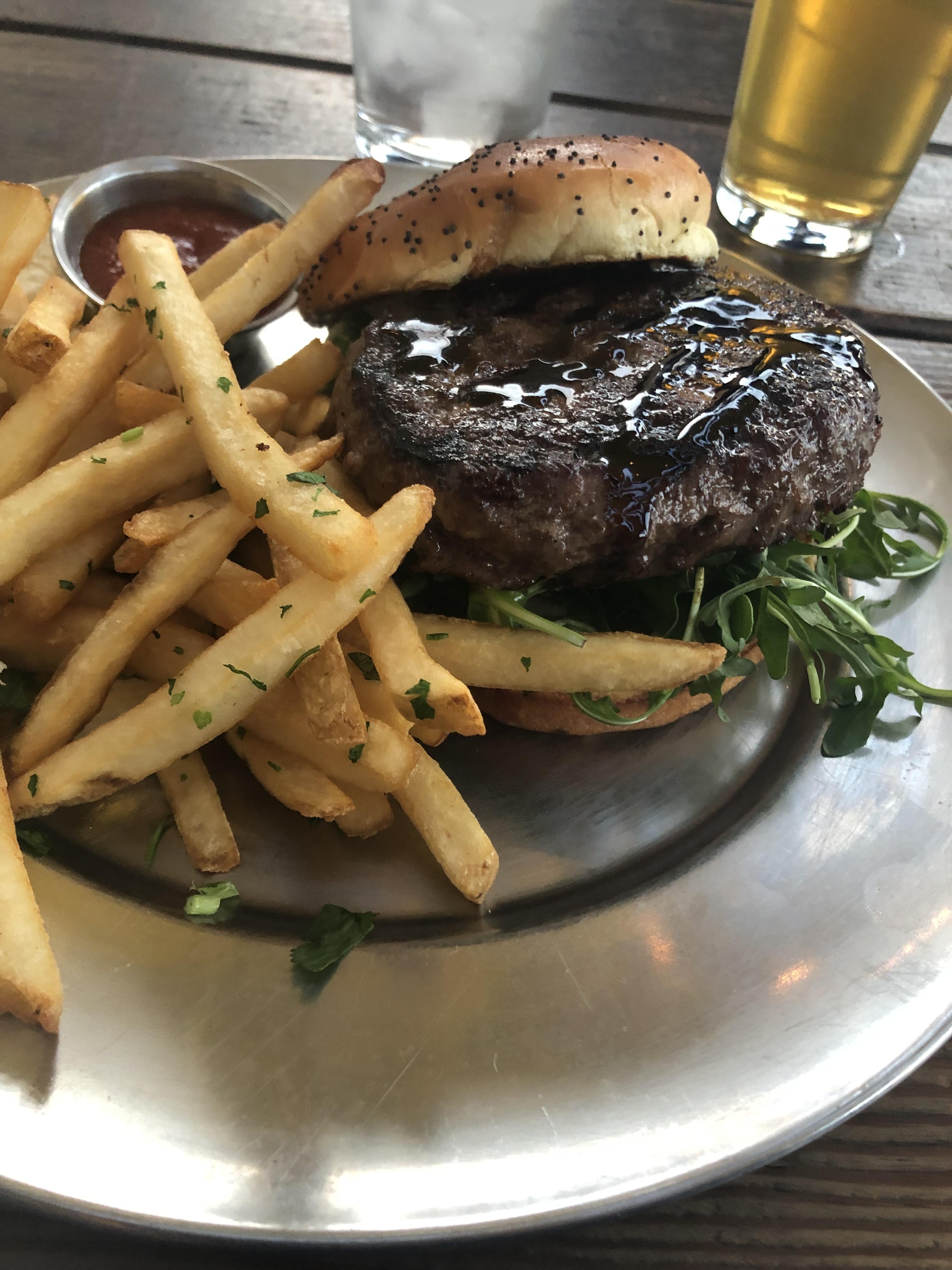 28 Day Dry Aged Burger Carrotfed Angus beef with a balsamic glaze r