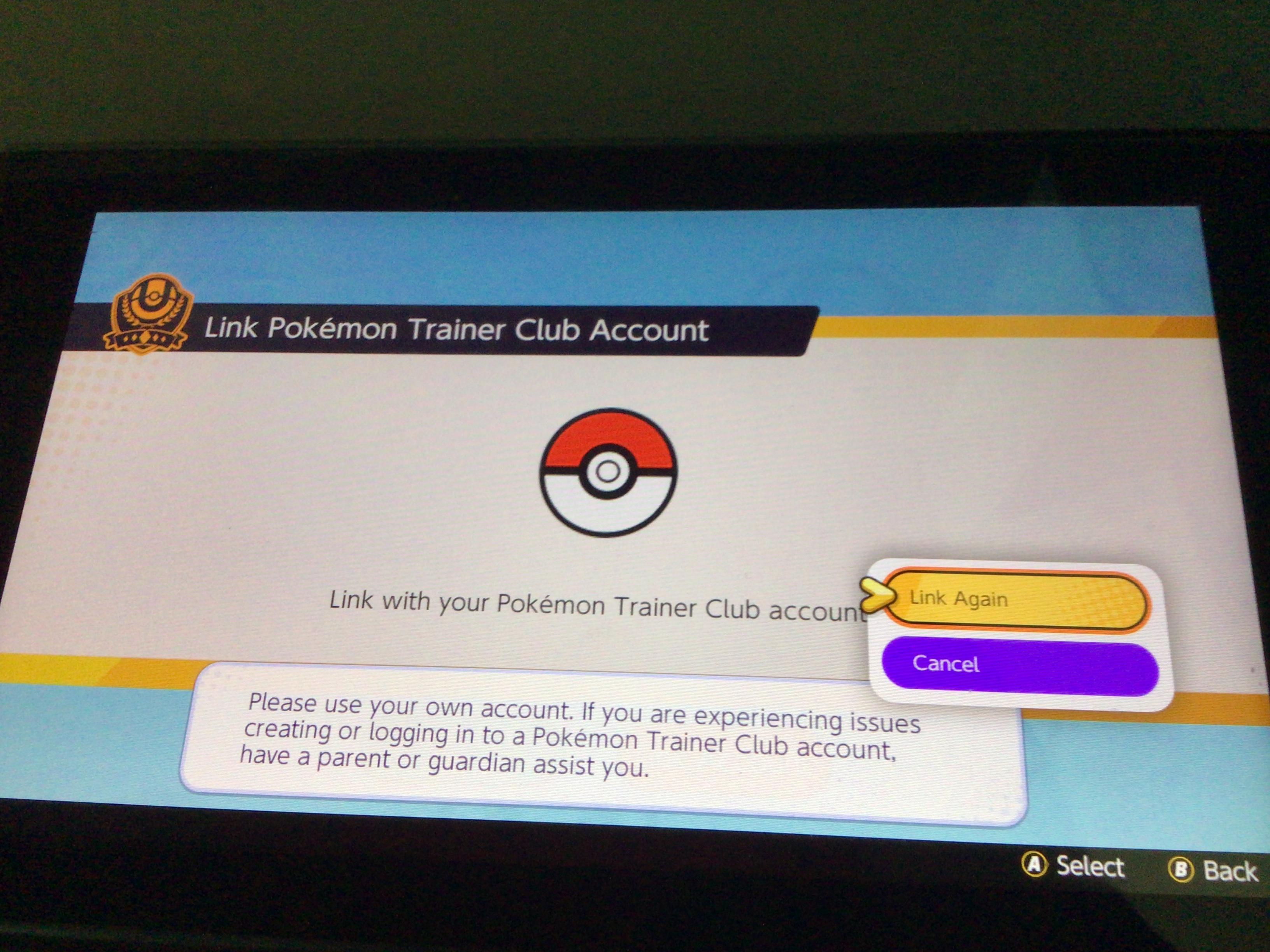 Is anyone receiving this message when they try to link their Pokémon