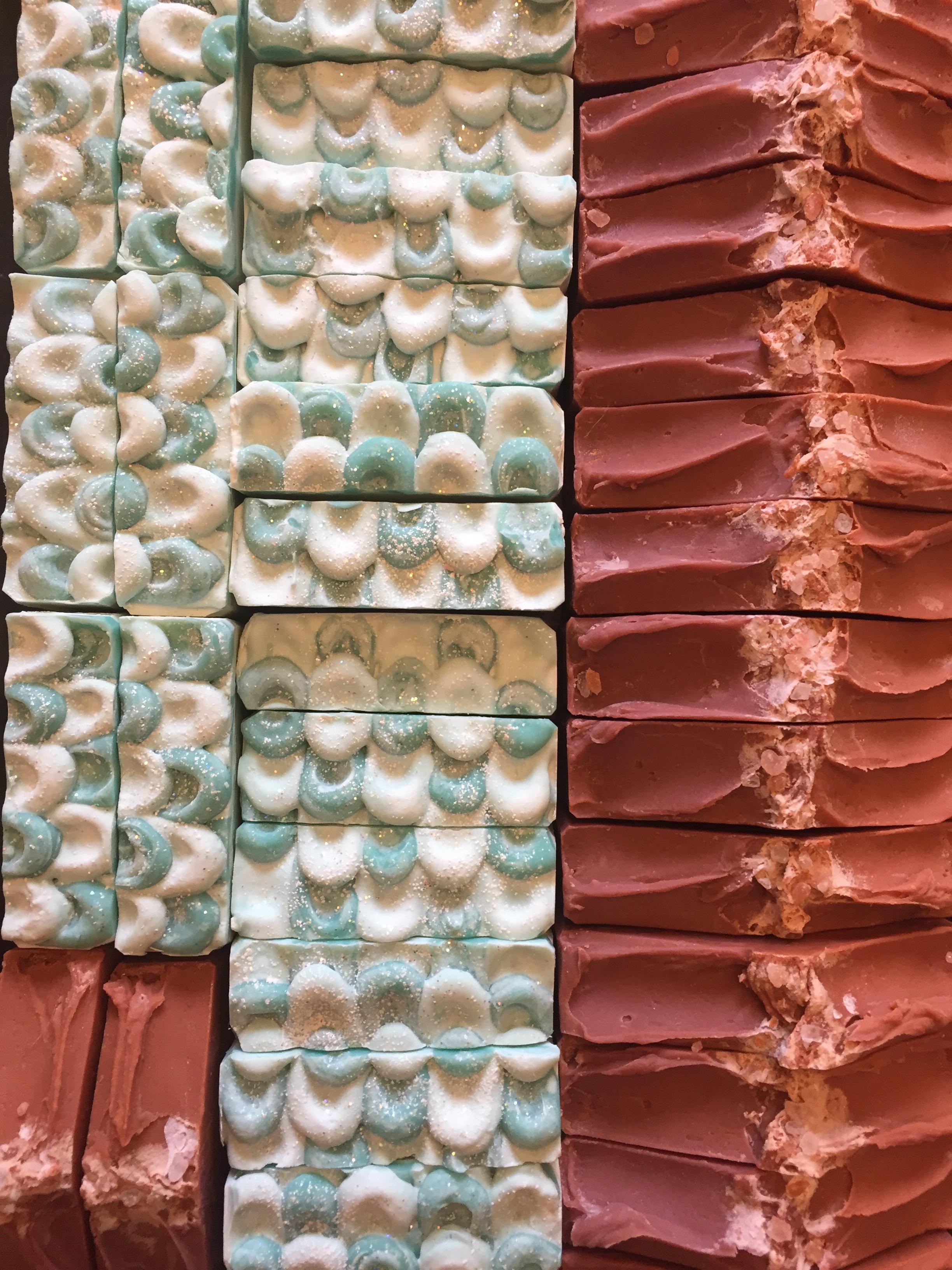 Getting my soaps in a row for the craft show knolling