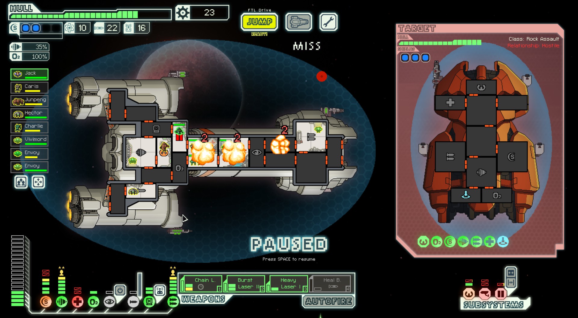 This Rock ship opted for the rarely seen "Triple Small Bomb" tactic r/ftlgame