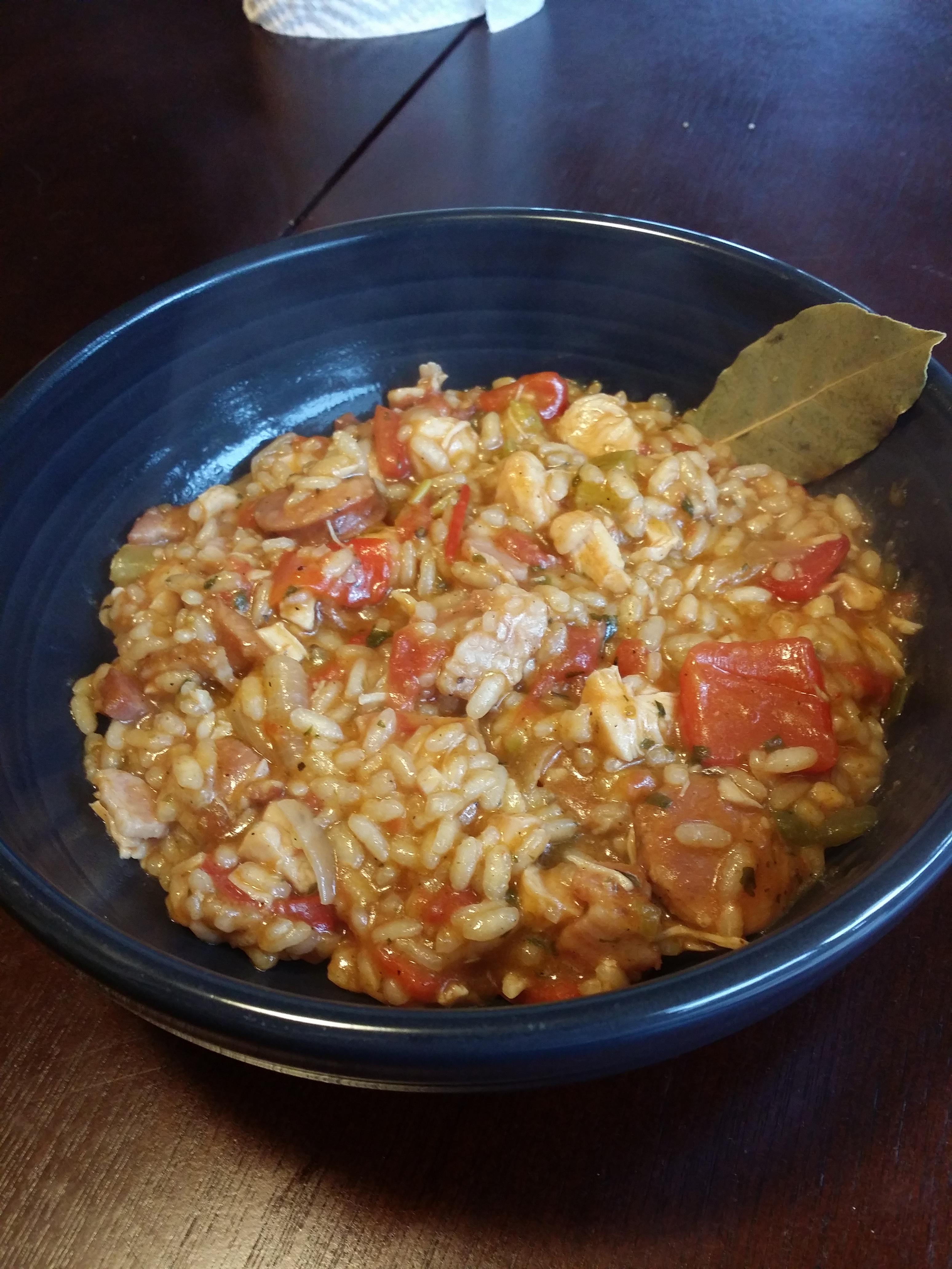 Jambalaya risotto, with chicken and Andouille sausage [Homemade] r/food