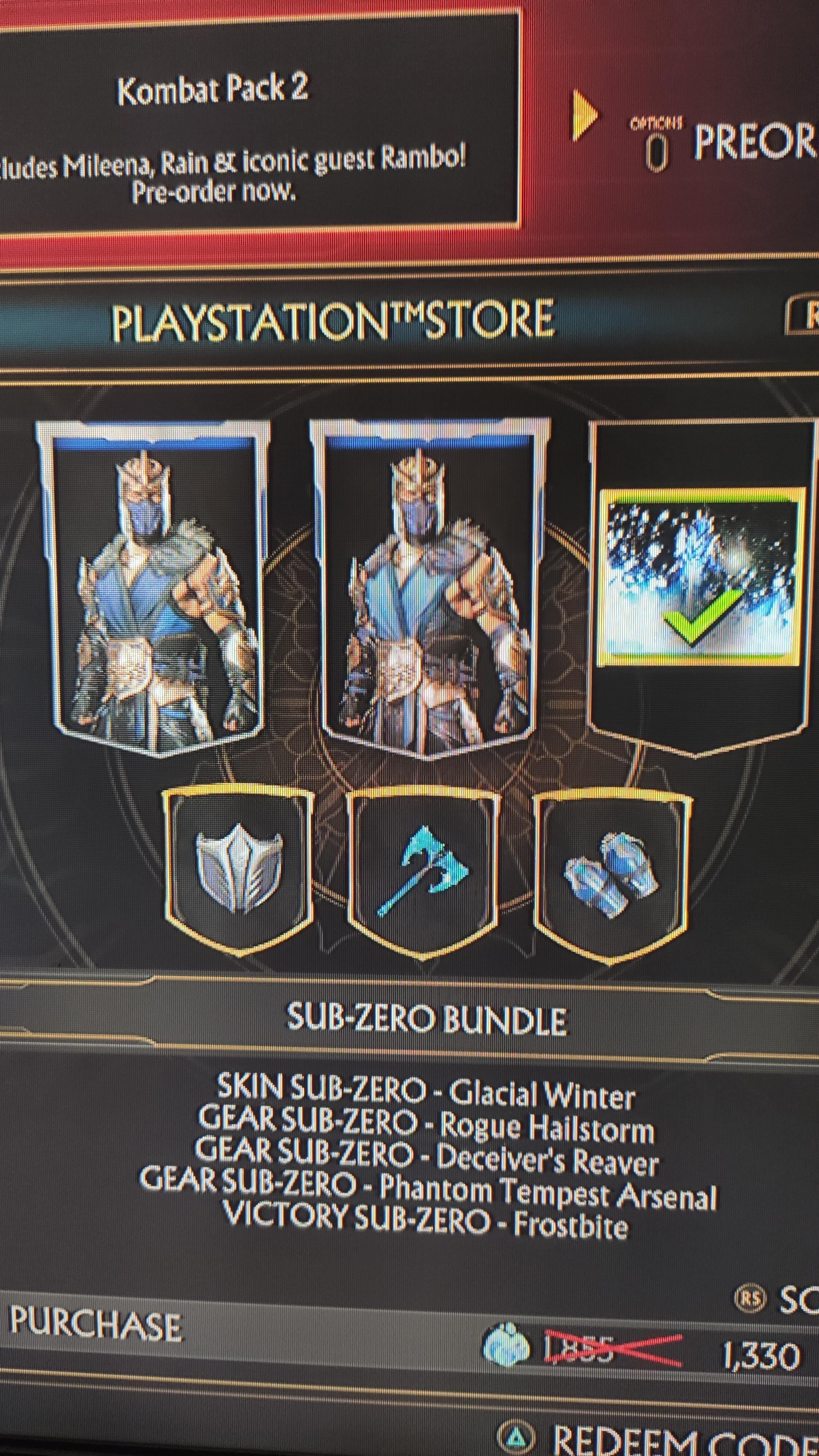 Sub zero MK Deception Skin (aftermath pre order bonus) available in