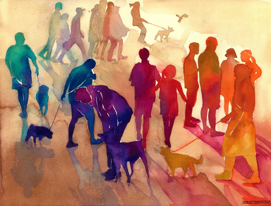 Best friends, watercolor, 36x50 cm r/Art