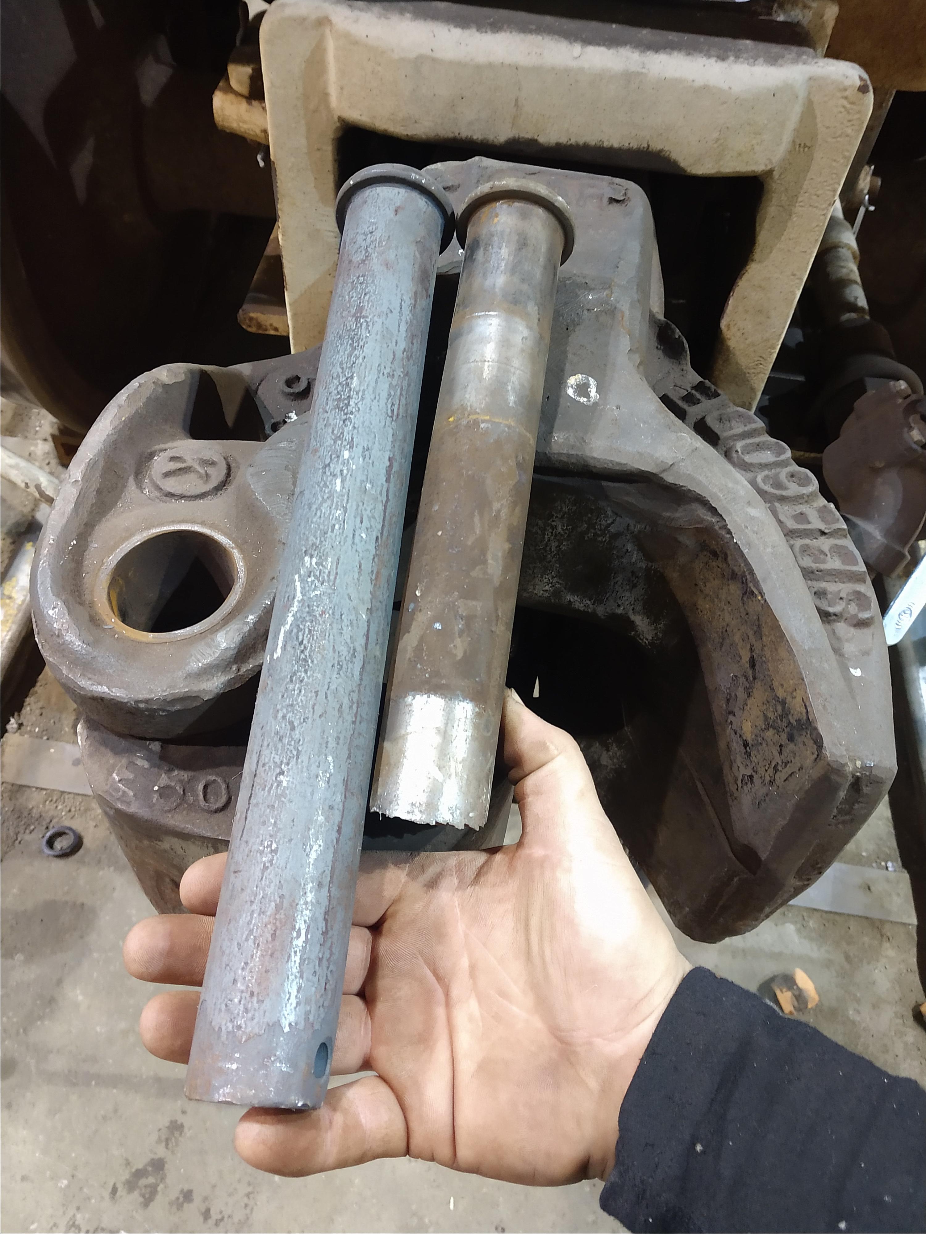 Broken coupler knuckle pin for rail car. They break at either of the