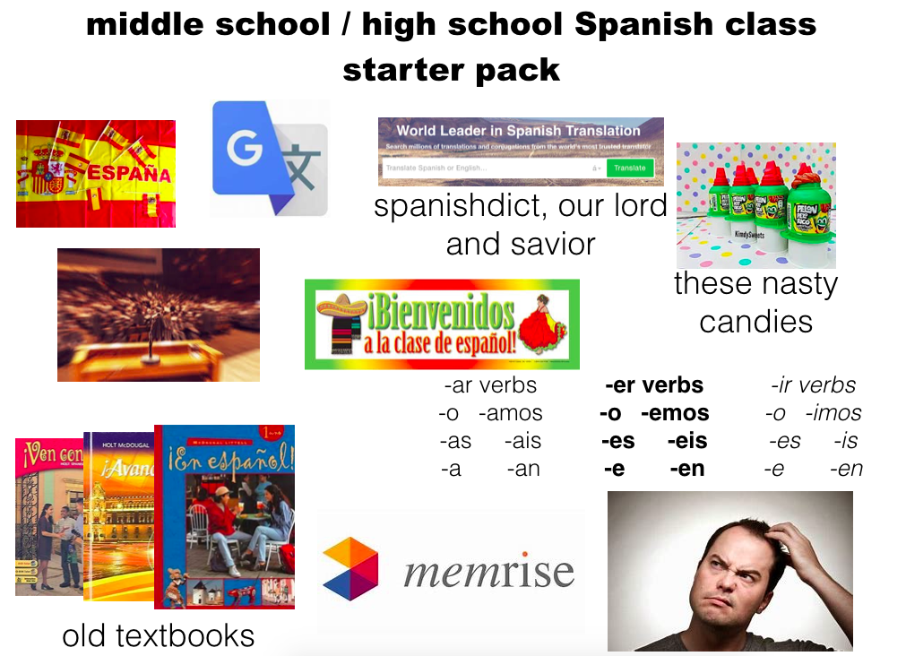 Spanish Class Starter Pack r/starterpacks