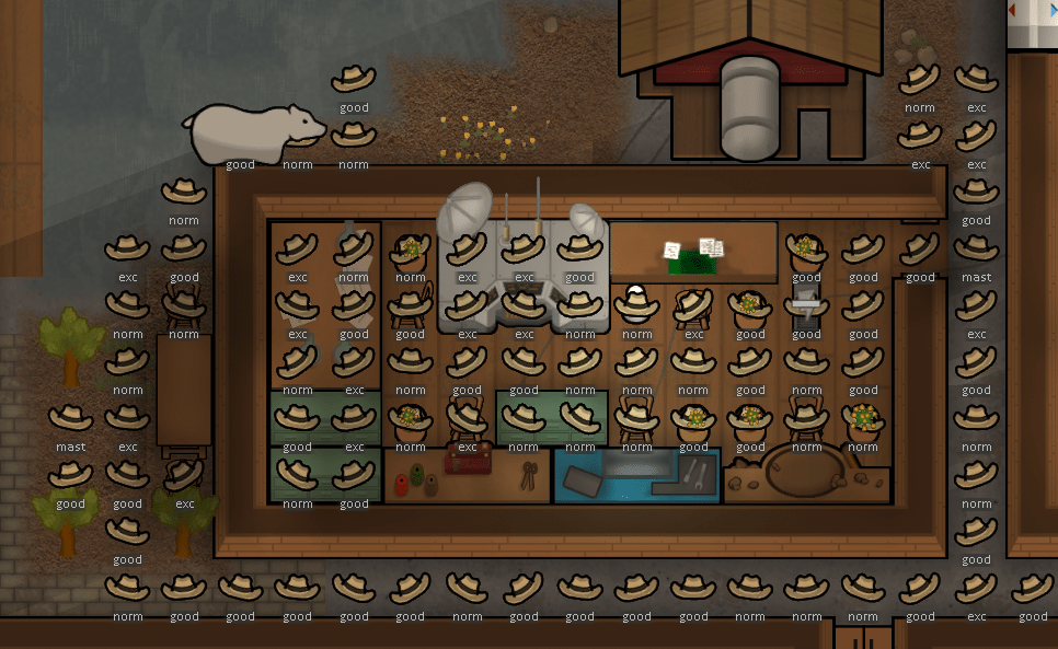 Hats for sale! Three for the price of two! Don't leave Rimworld running