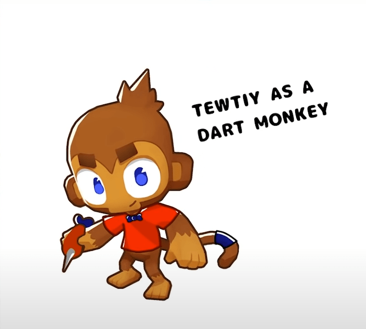 I mad tewty a FREE dart monkey r/Tewbre