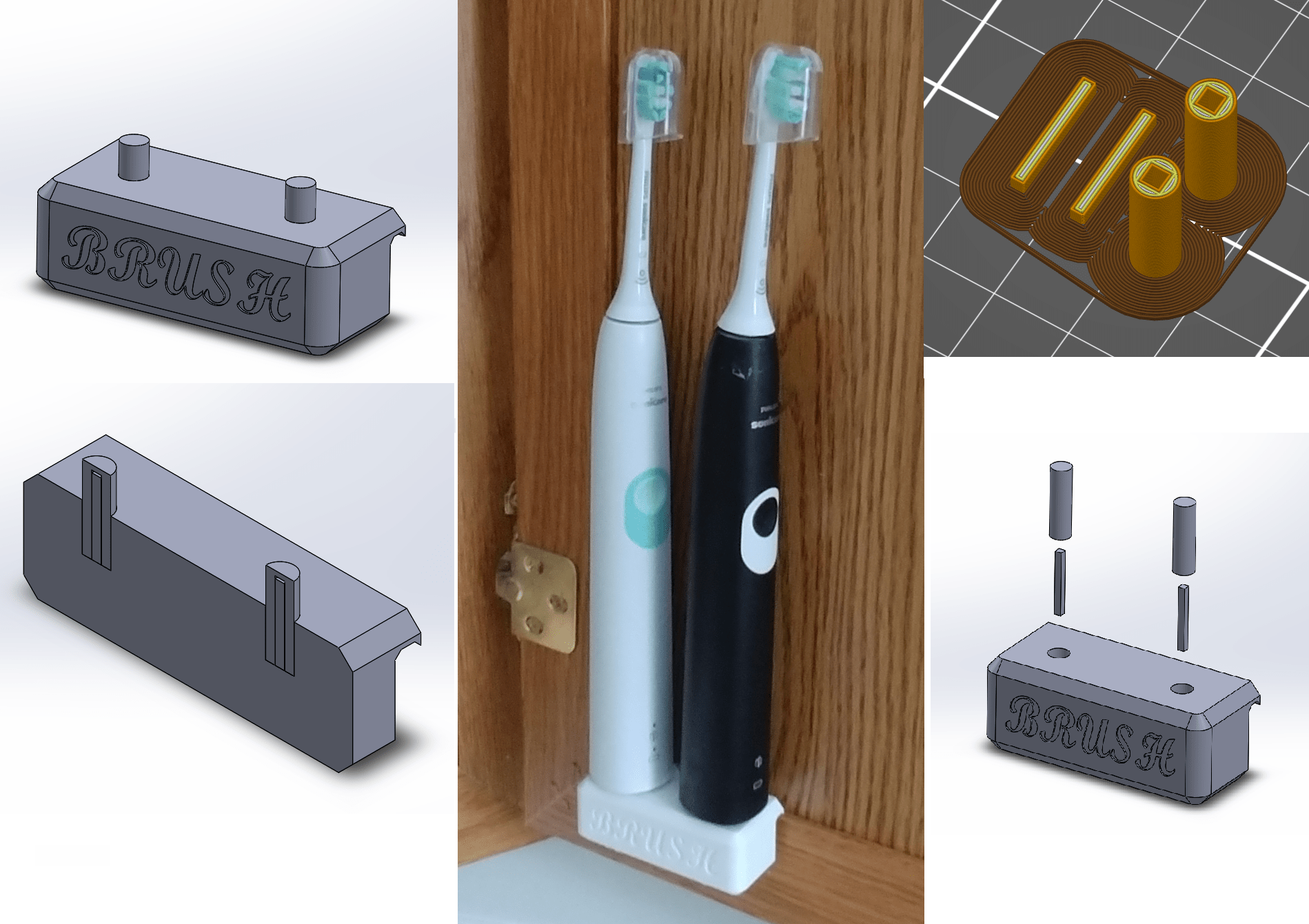 Electric Toothbrush Holder with Strengthened Contrasting Color
