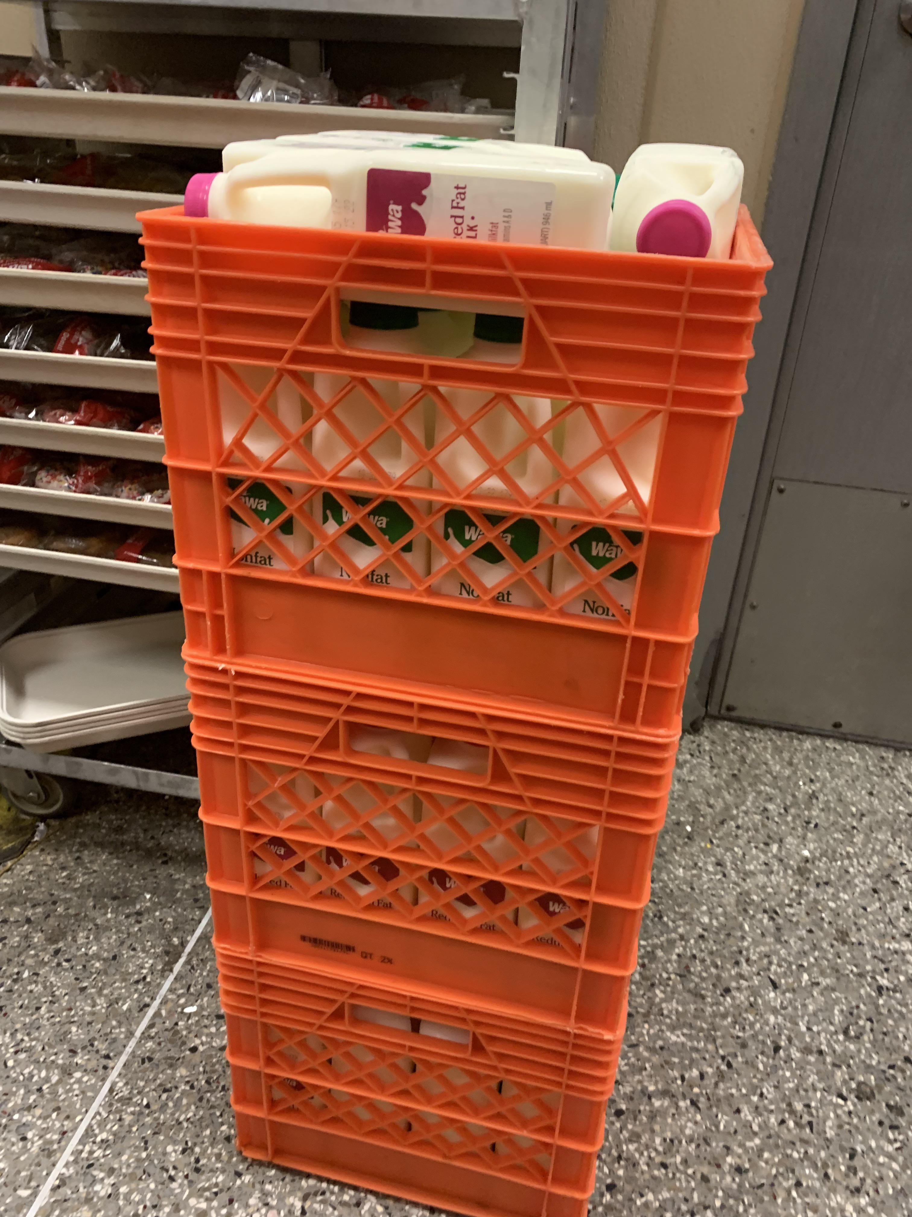 Had to dump out 3 milk crates worth of milk 👍 r/Wawa