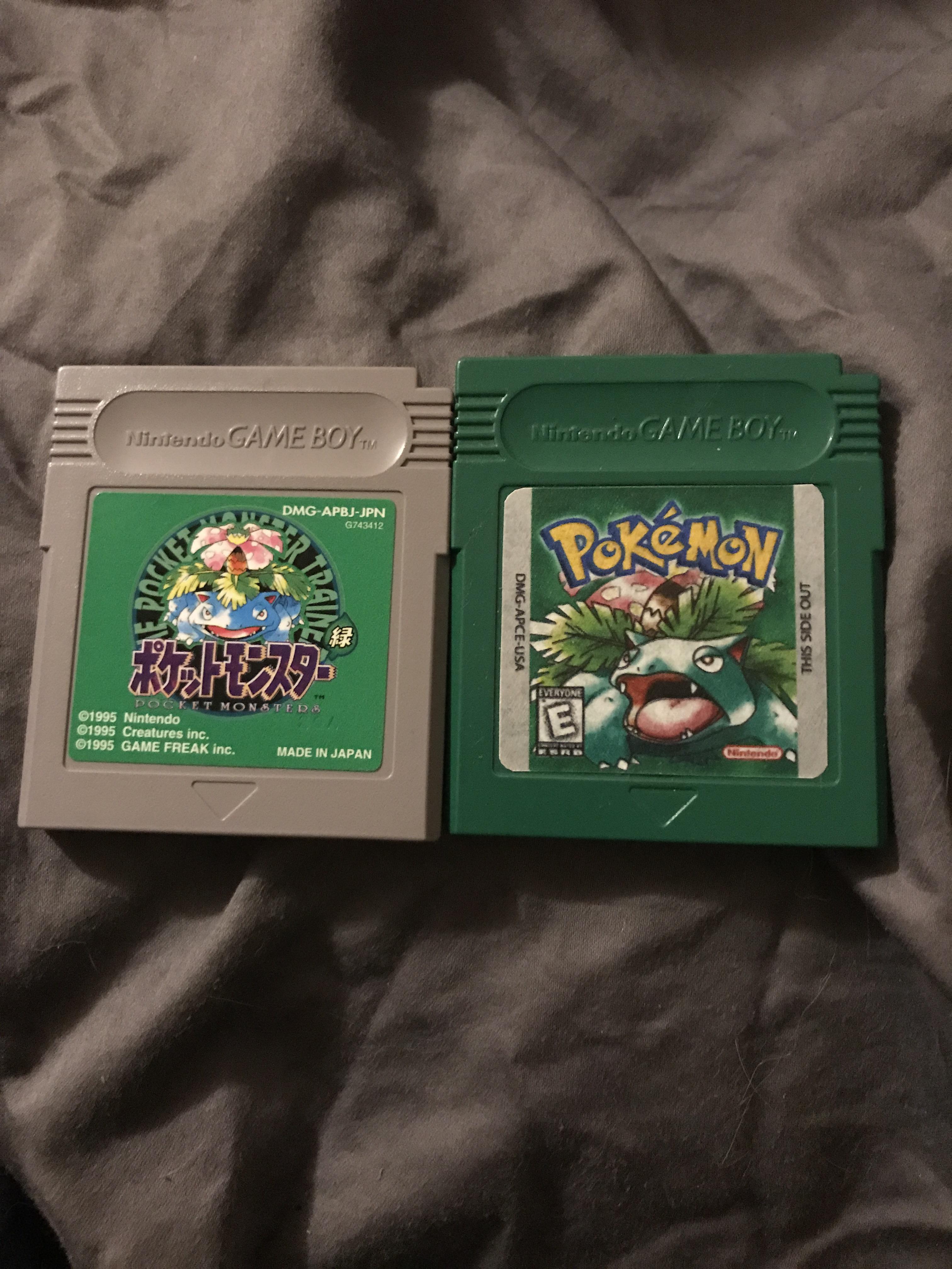 My custom Pokémon green version shell. It has the Japanese green version inside. Gameboy