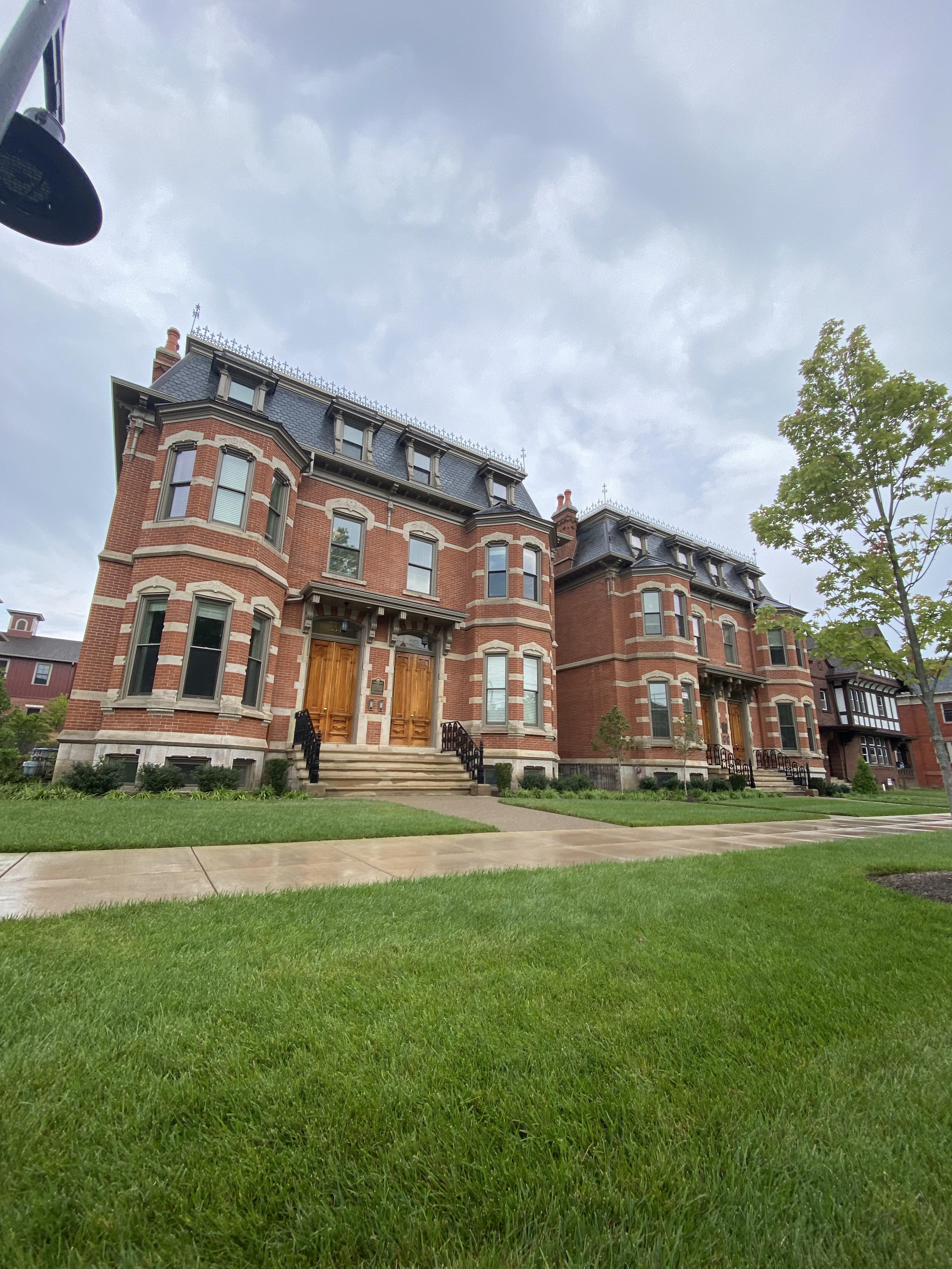 Canalside homes built in 1875 in Erie Pennsylvania. A local billionaire