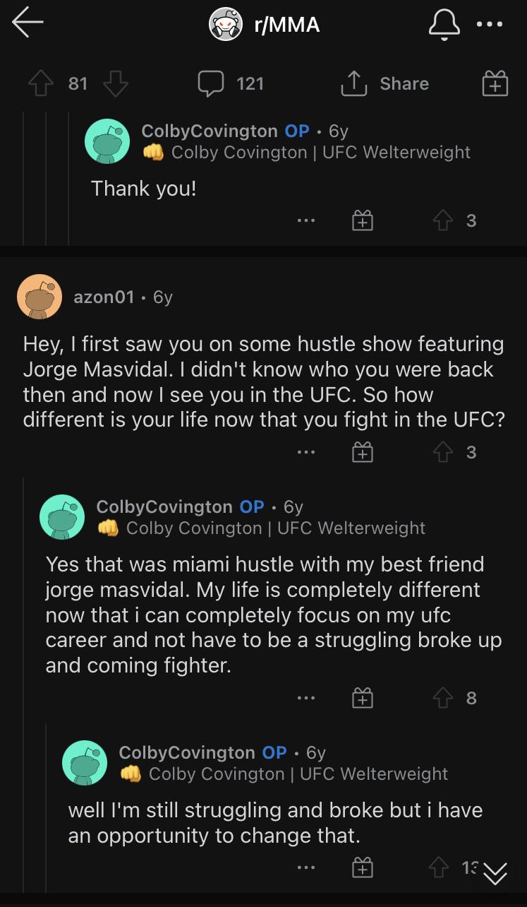 Oh how times have changed, Colby. r/ufc