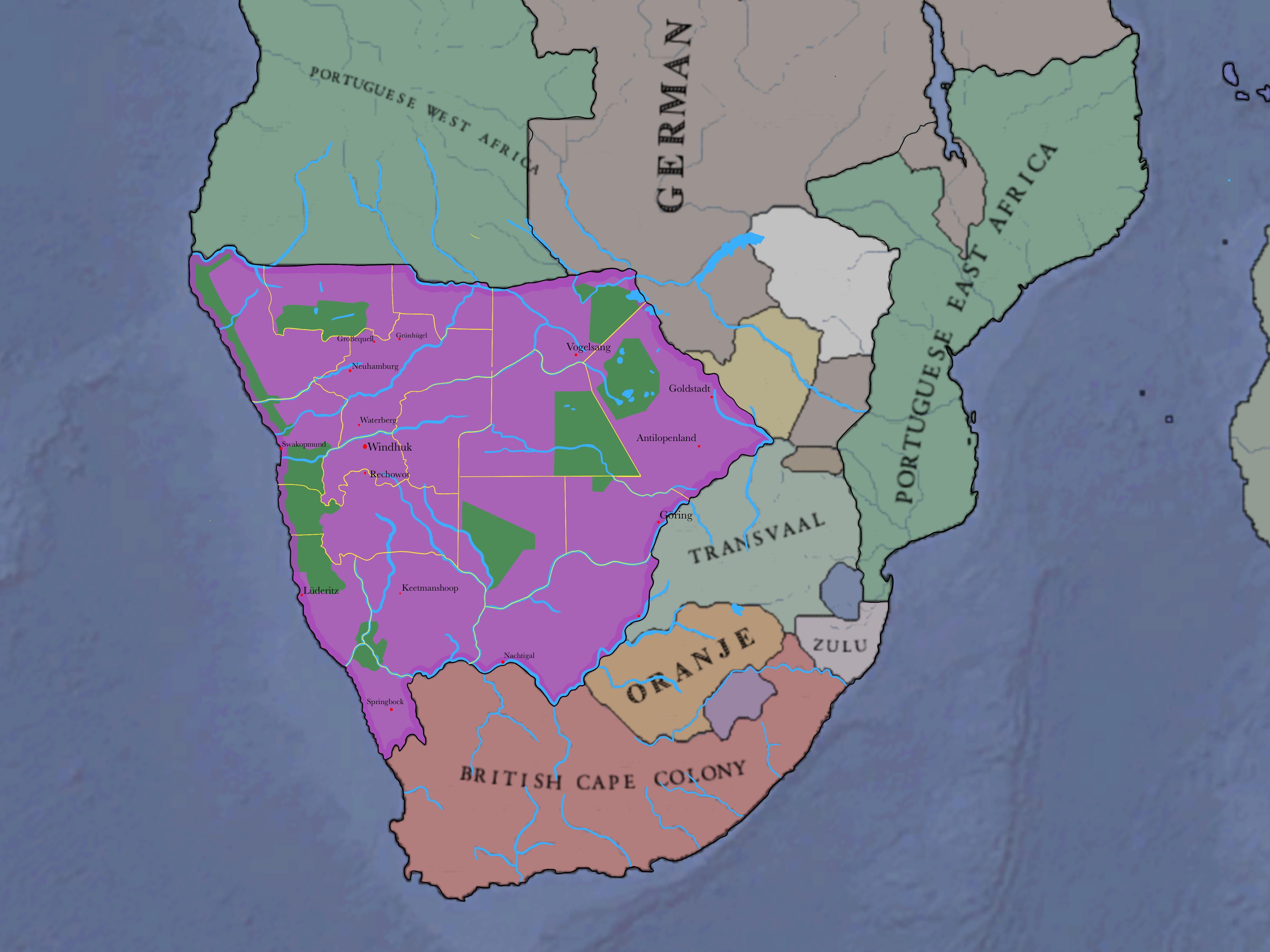 German Independent Namibia and its nature reserves imaginarymaps
