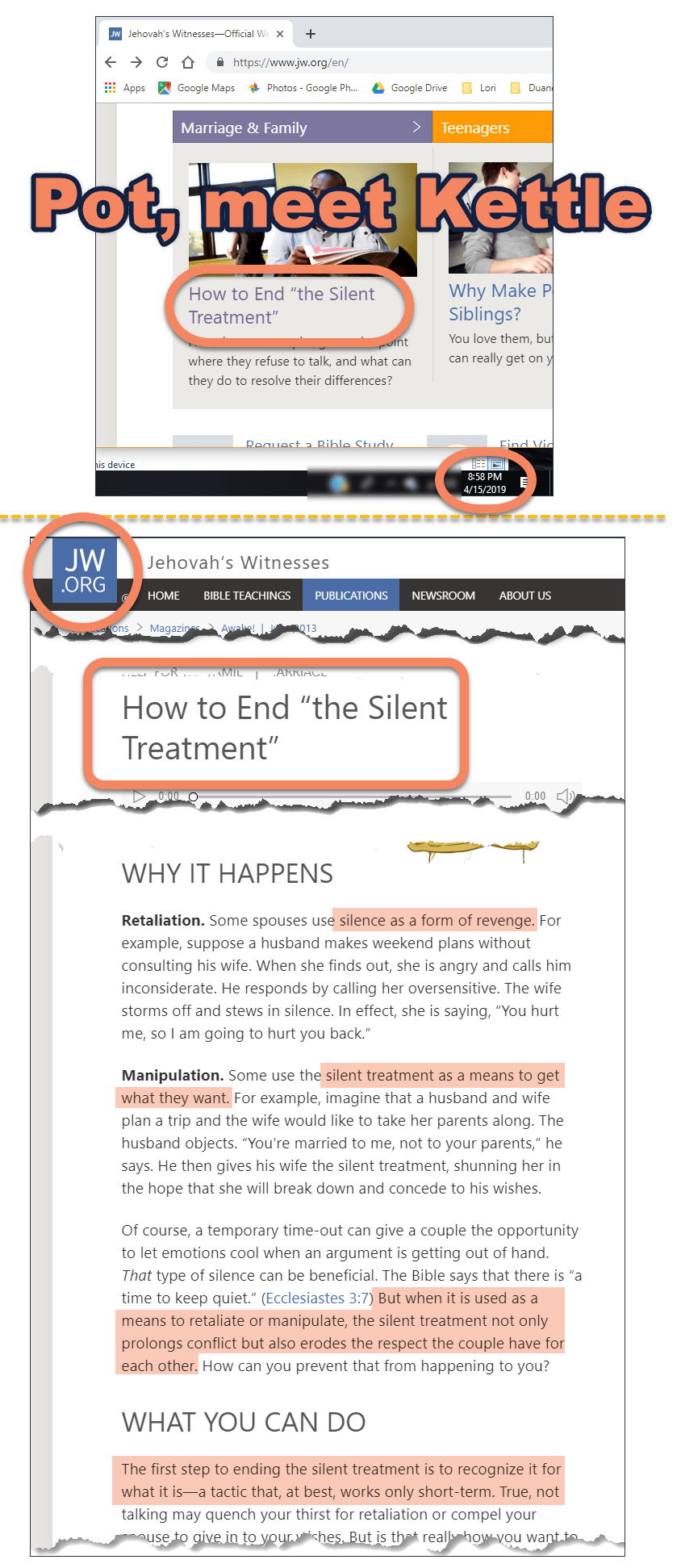Pot, meet Kettle. r/exjw