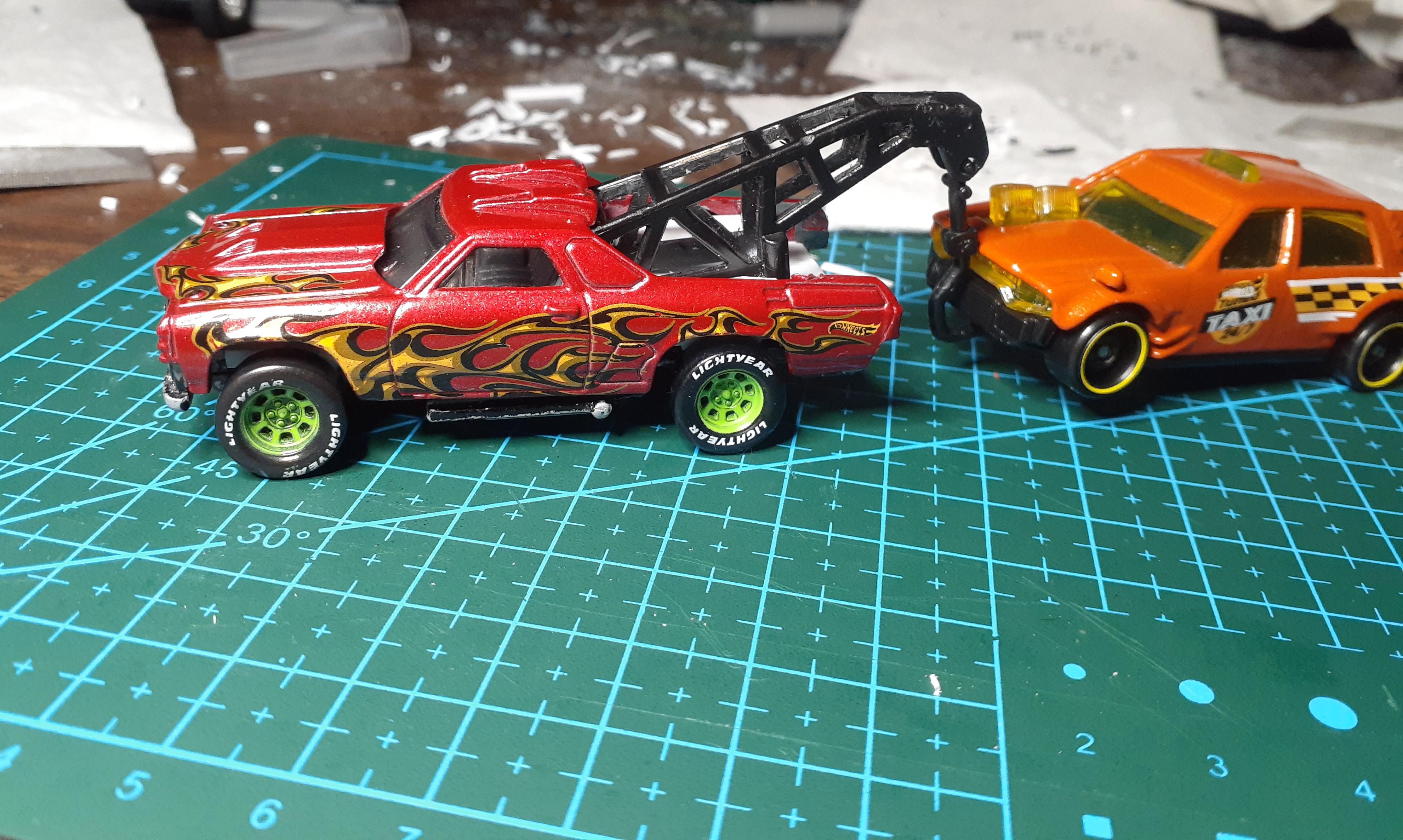 Custom tow truck I'm working on. r/HotWheels