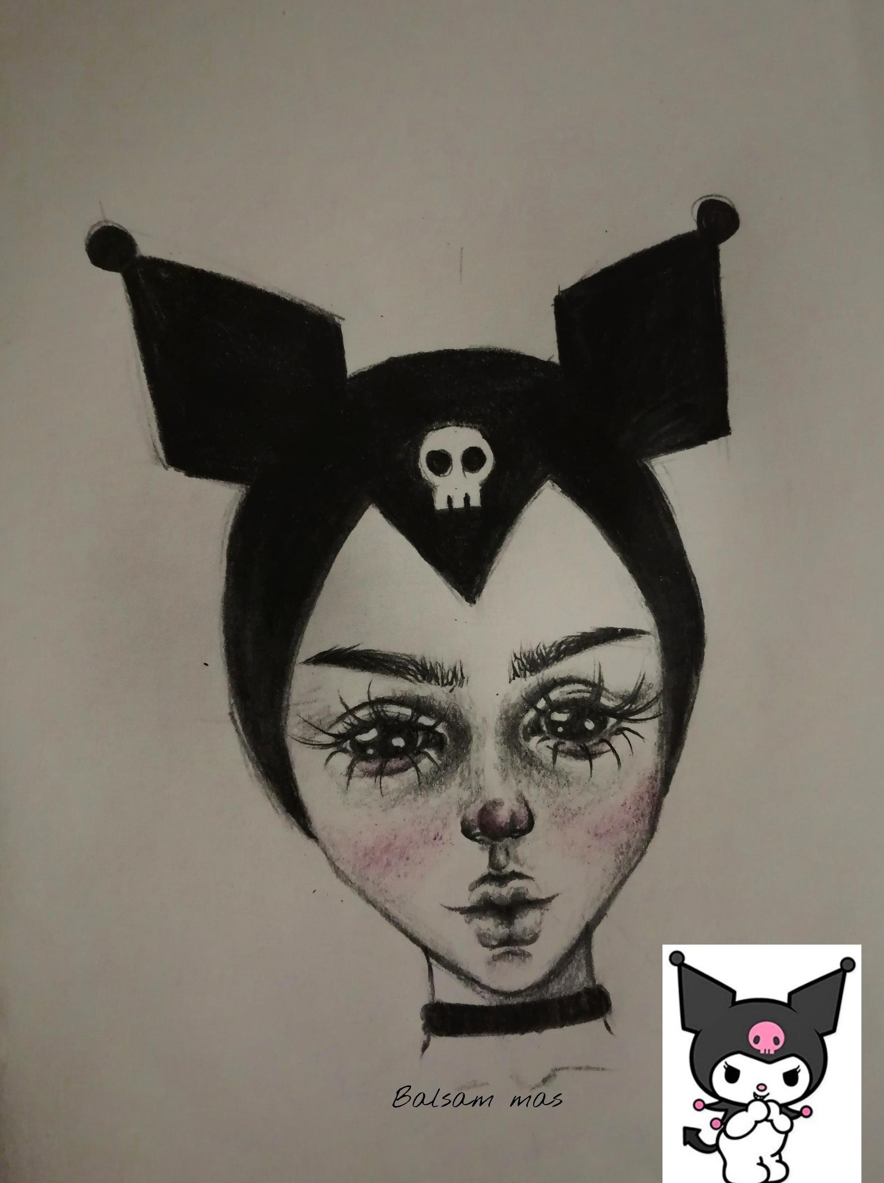 I tried drawing kuromi my own way 🖤 r/sanrio