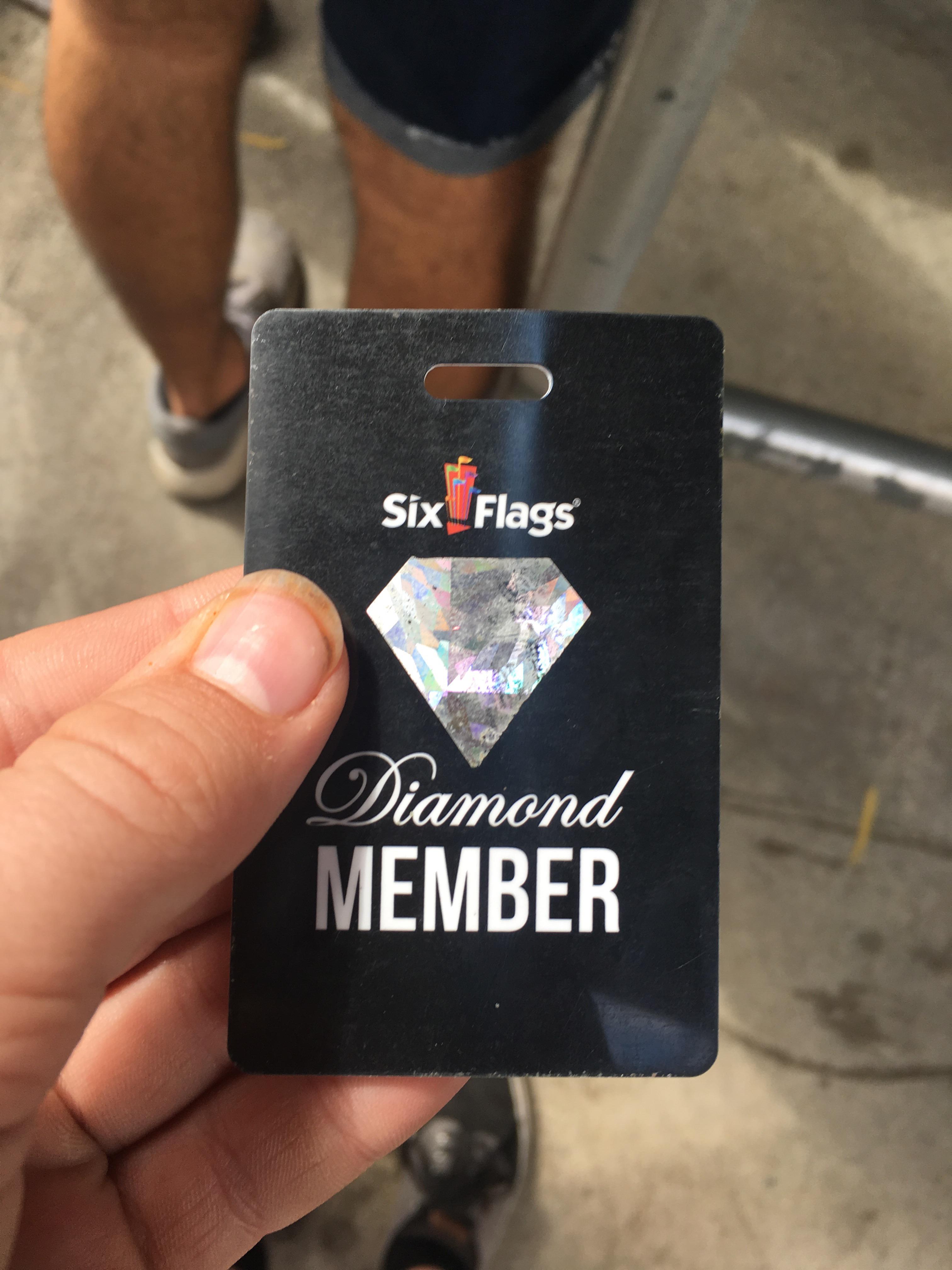 A Six Flags diamond member card. r/mildlyinteresting