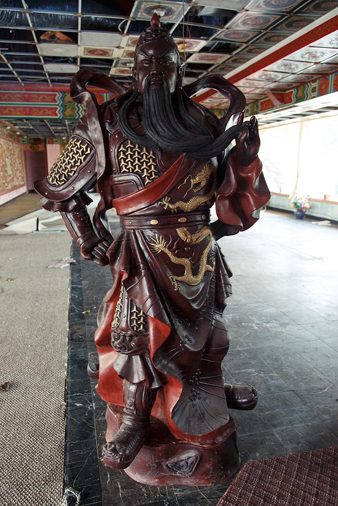 Guan Yu statue abandoned in old Chinese restaurant. Looks pretty
