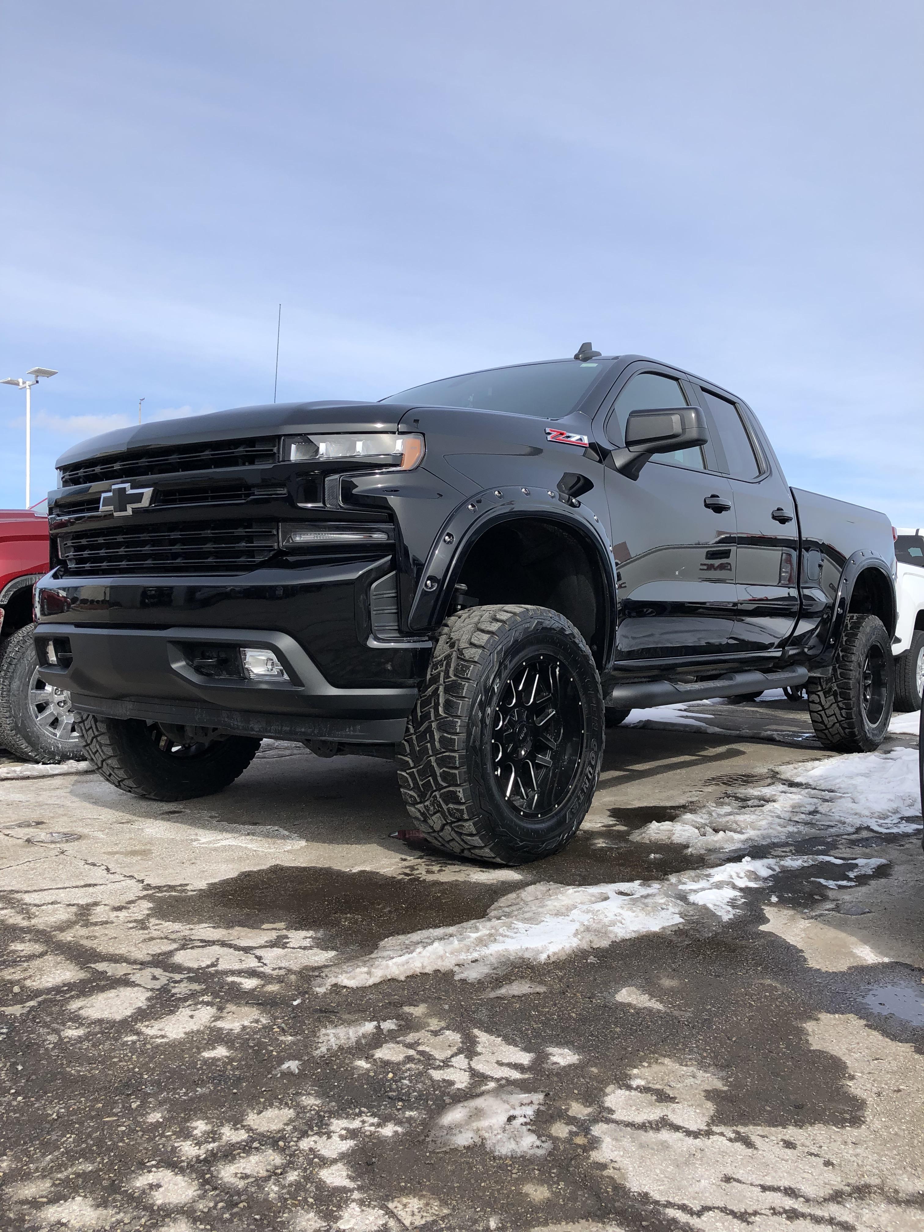 2019 Silverado. 6 inch lift, 35 inch tires. I mentioned this truck in