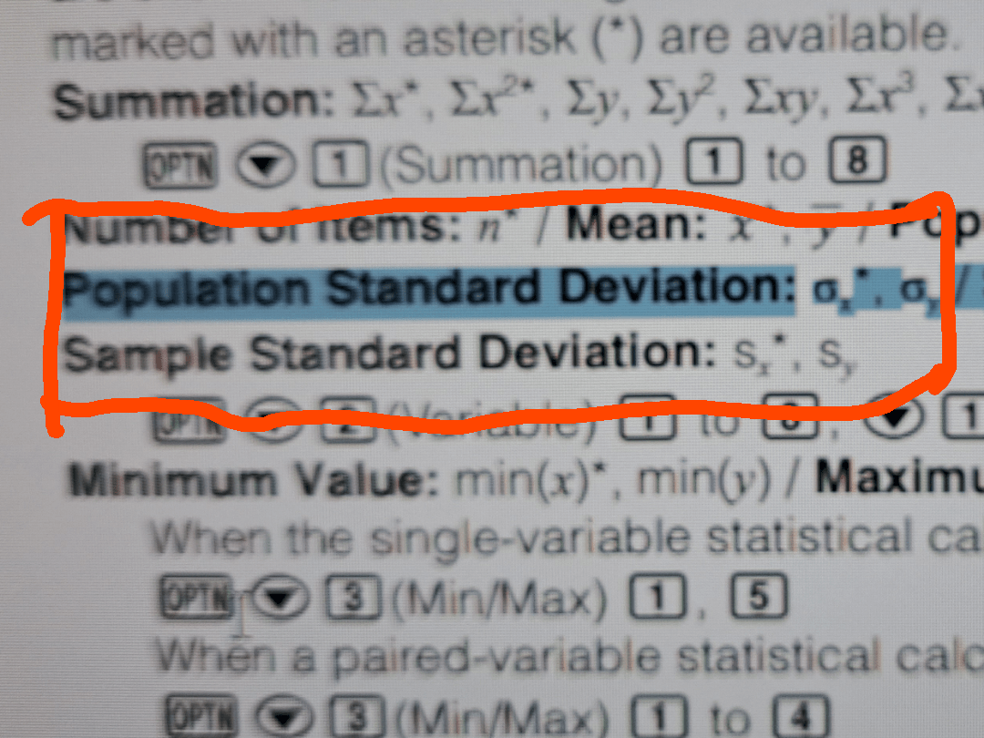 Answering my quesion for the difference between Sx and sigma x Fx991