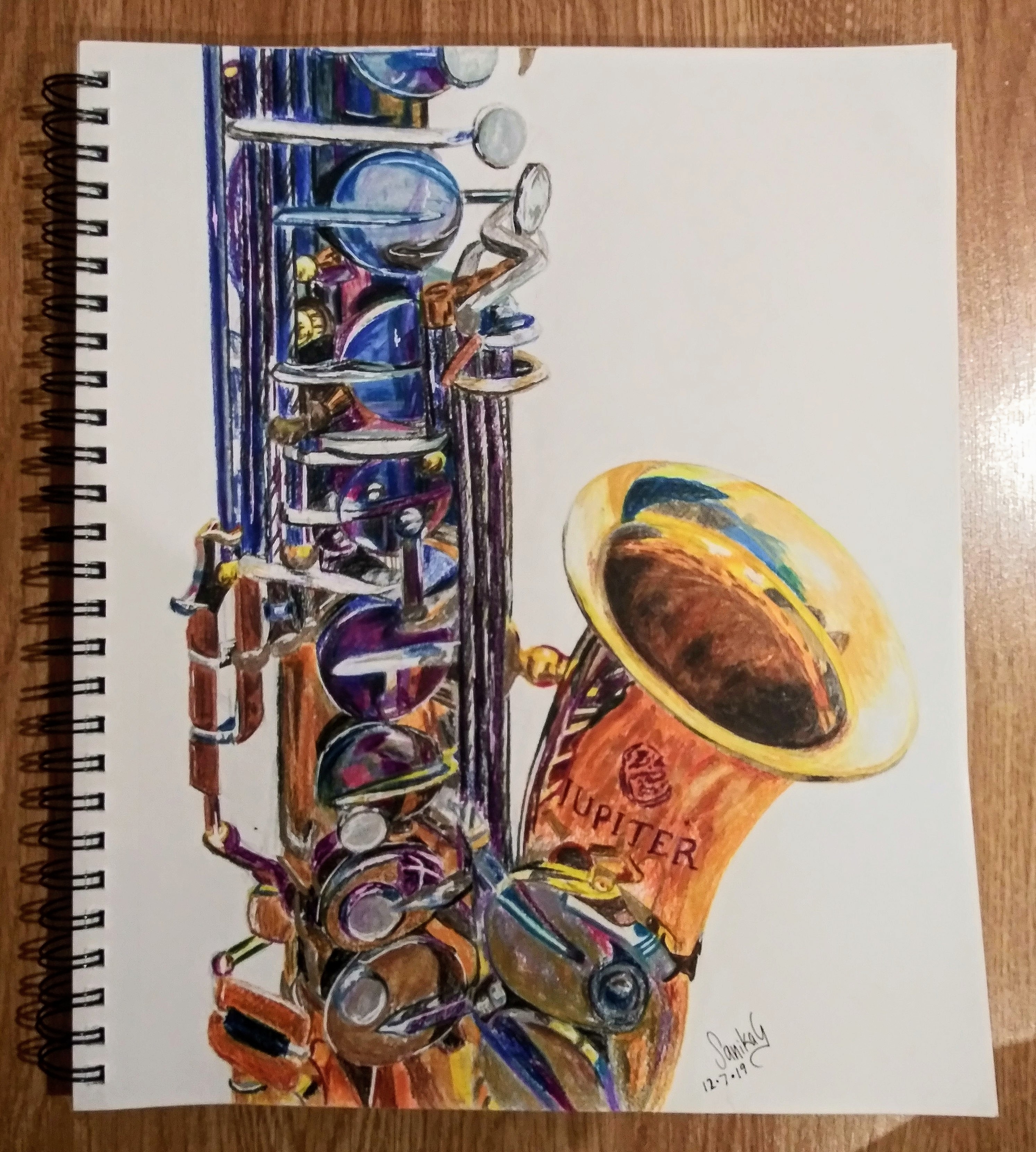 Saxophone Pencil Drawing