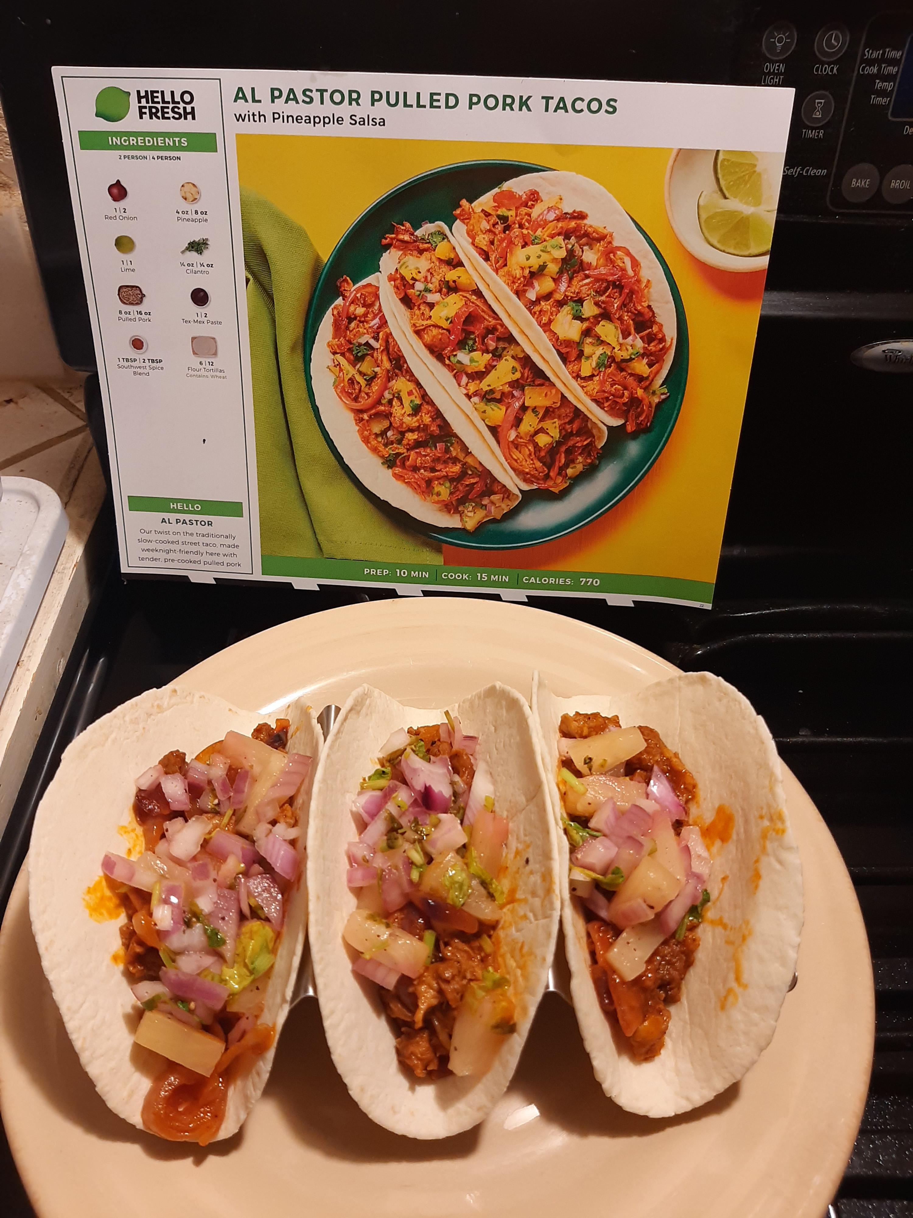 Al Pastor Pulled Pork Tacos with Pineapple Salsa r/hellofresh