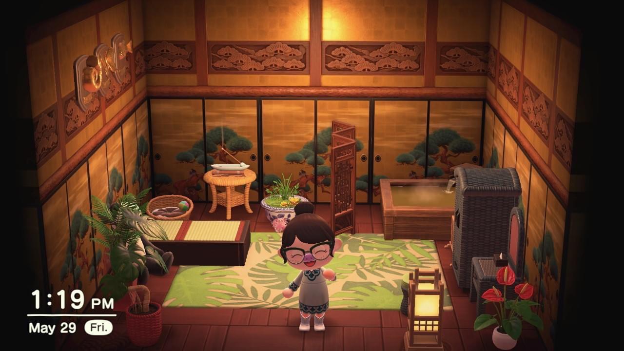 Made a gold screen wall as the finishing touch! ) r/AnimalCrossing