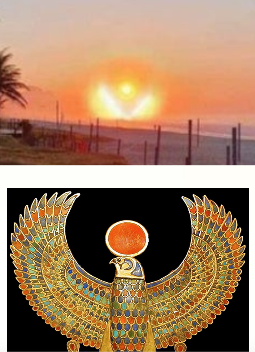 The sun in Egypt a few days ago looks exactly like symbol of the sun