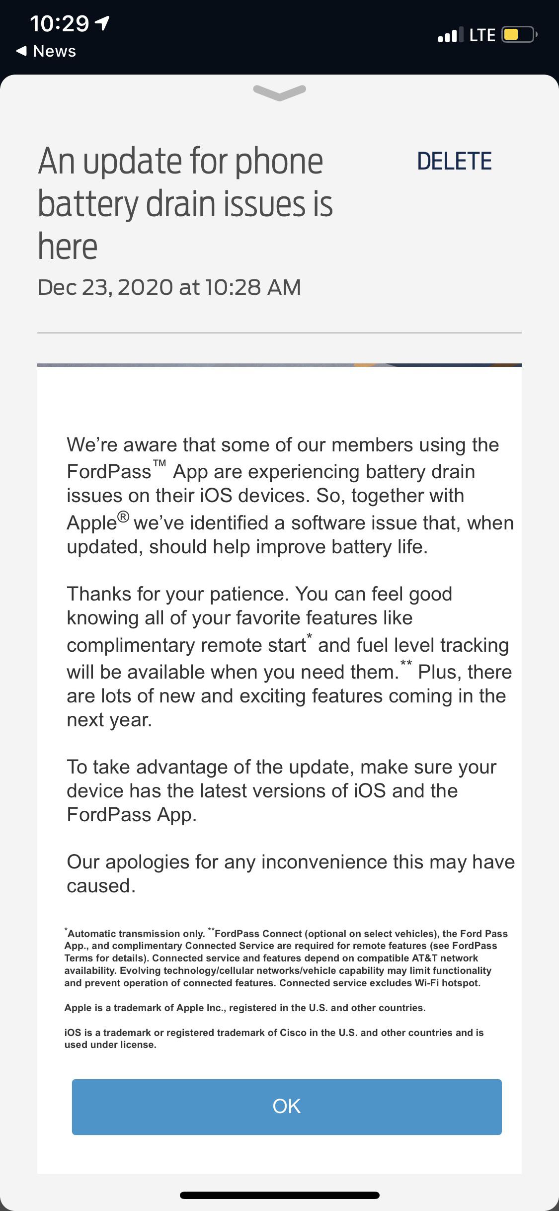 Fix for FordPass battery drain on iOS : r/Ford