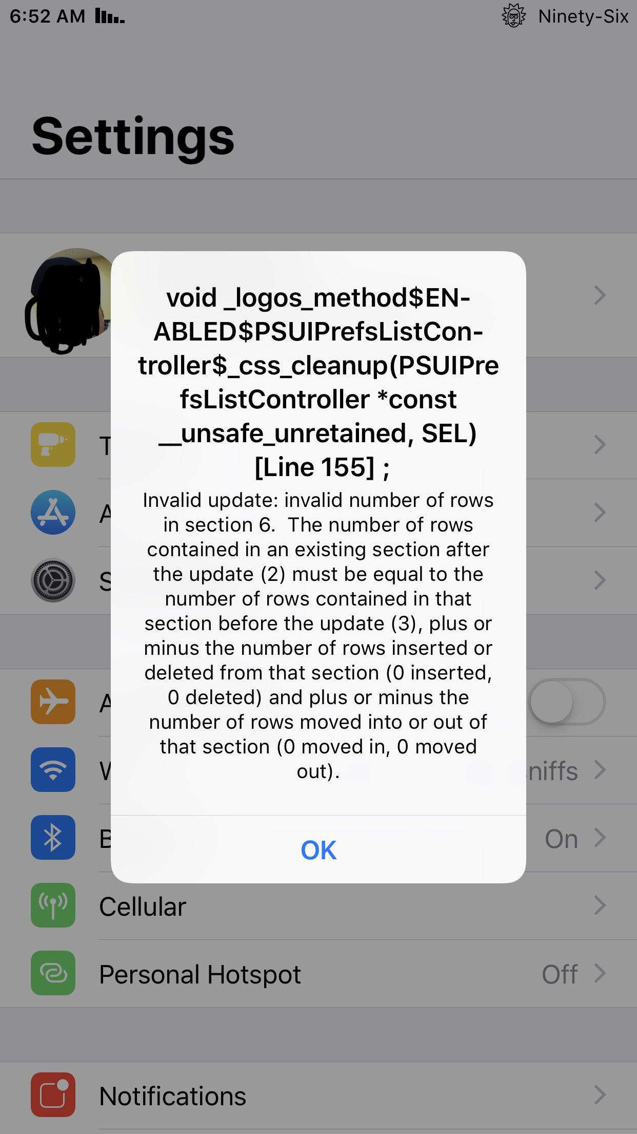 [Help] Keep getting this error message in my settings app every now and