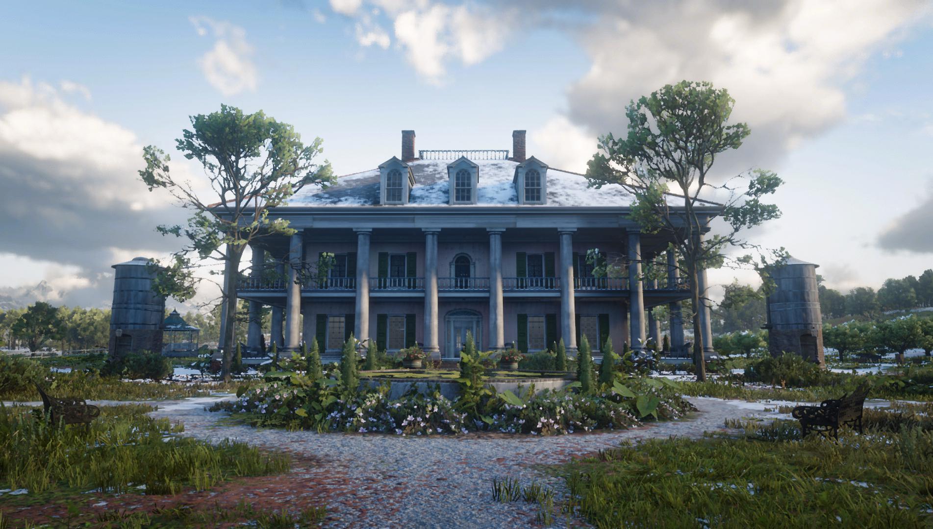 The Braithwaite Manor during the Winter r/reddeadredemption