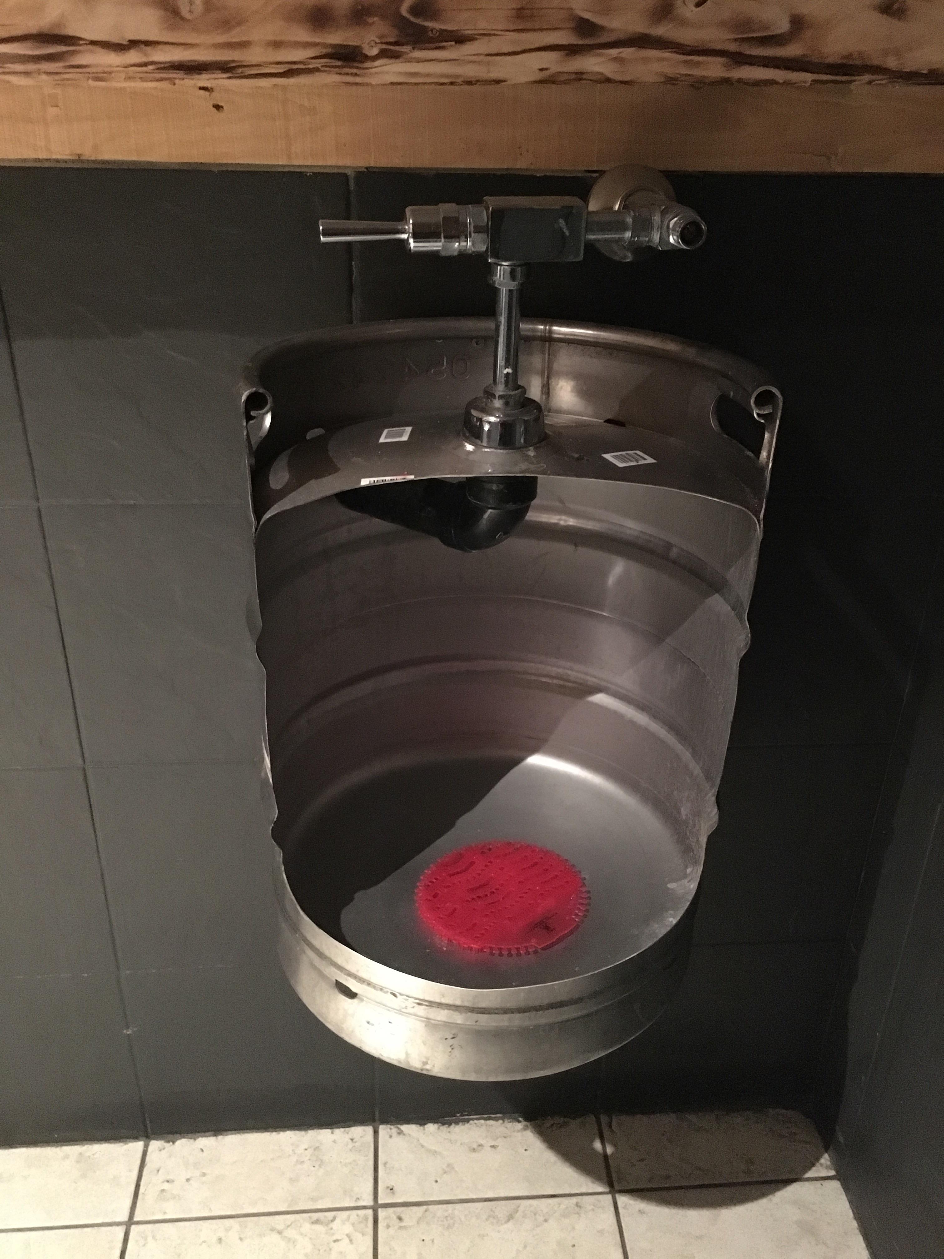 This urinal is a keg cut in half r/mildlyinteresting