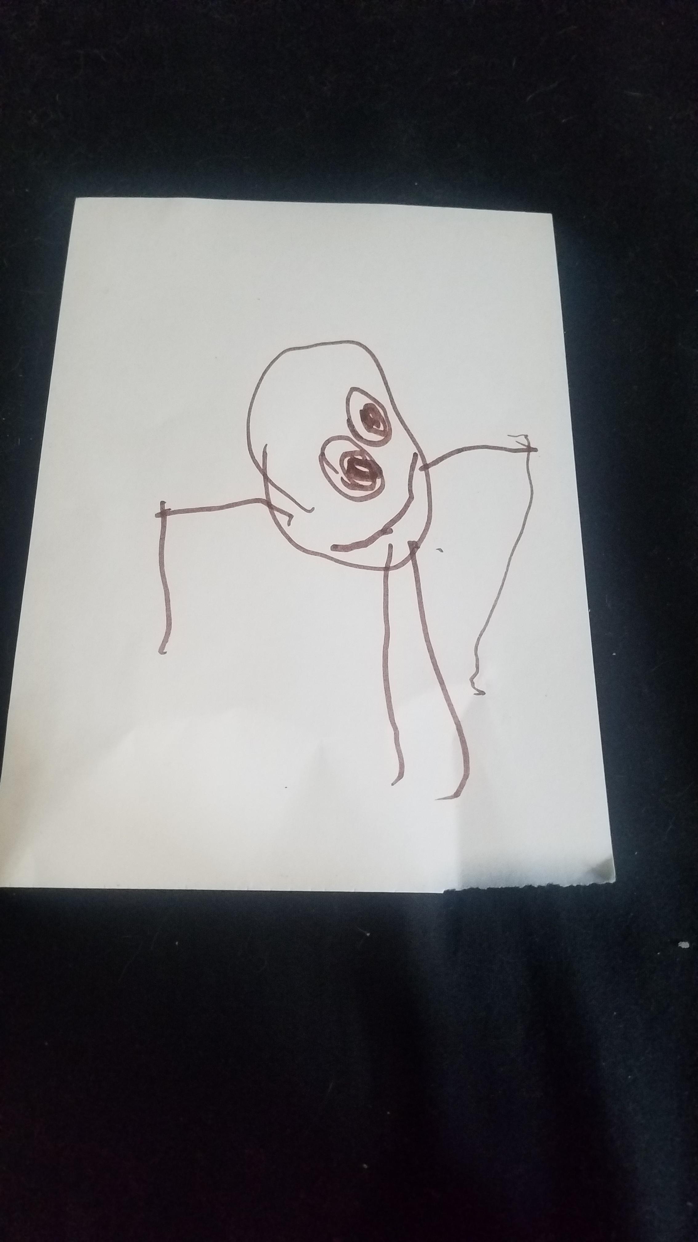 A drawing my little brother made, he's 5 r/teenagers