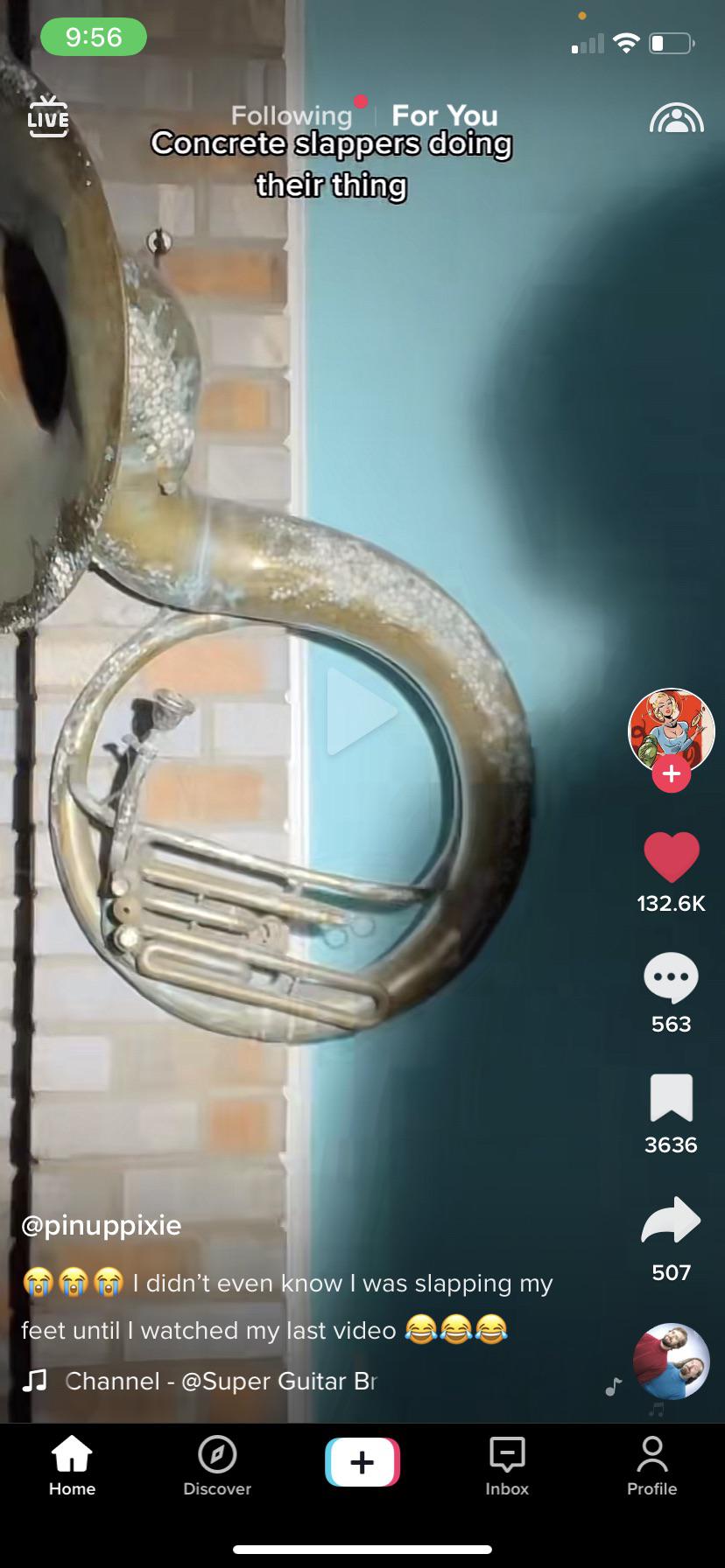 Cool sousaphone hanging up in Pinuppixie’s (on tiktok) wall!! r/Tuba