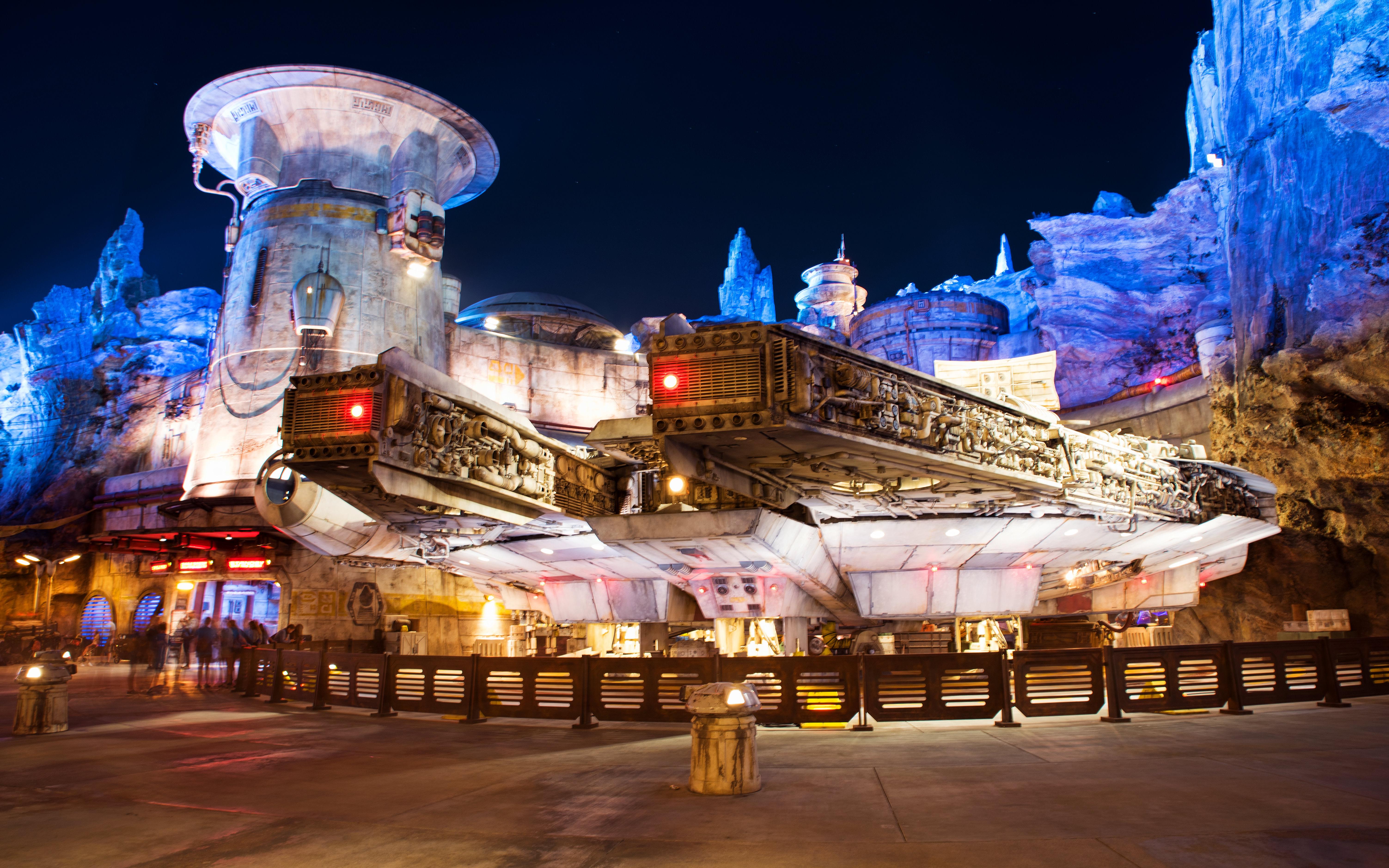 Galaxy’s edge is beautiful at night. StarWars
