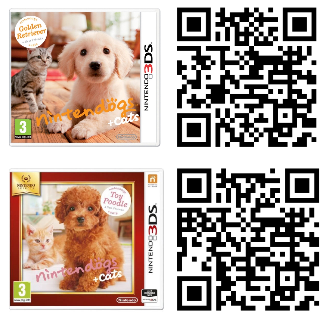 Nintendogs + cats Golden retriever & Toy poodle 3dsqrcodes