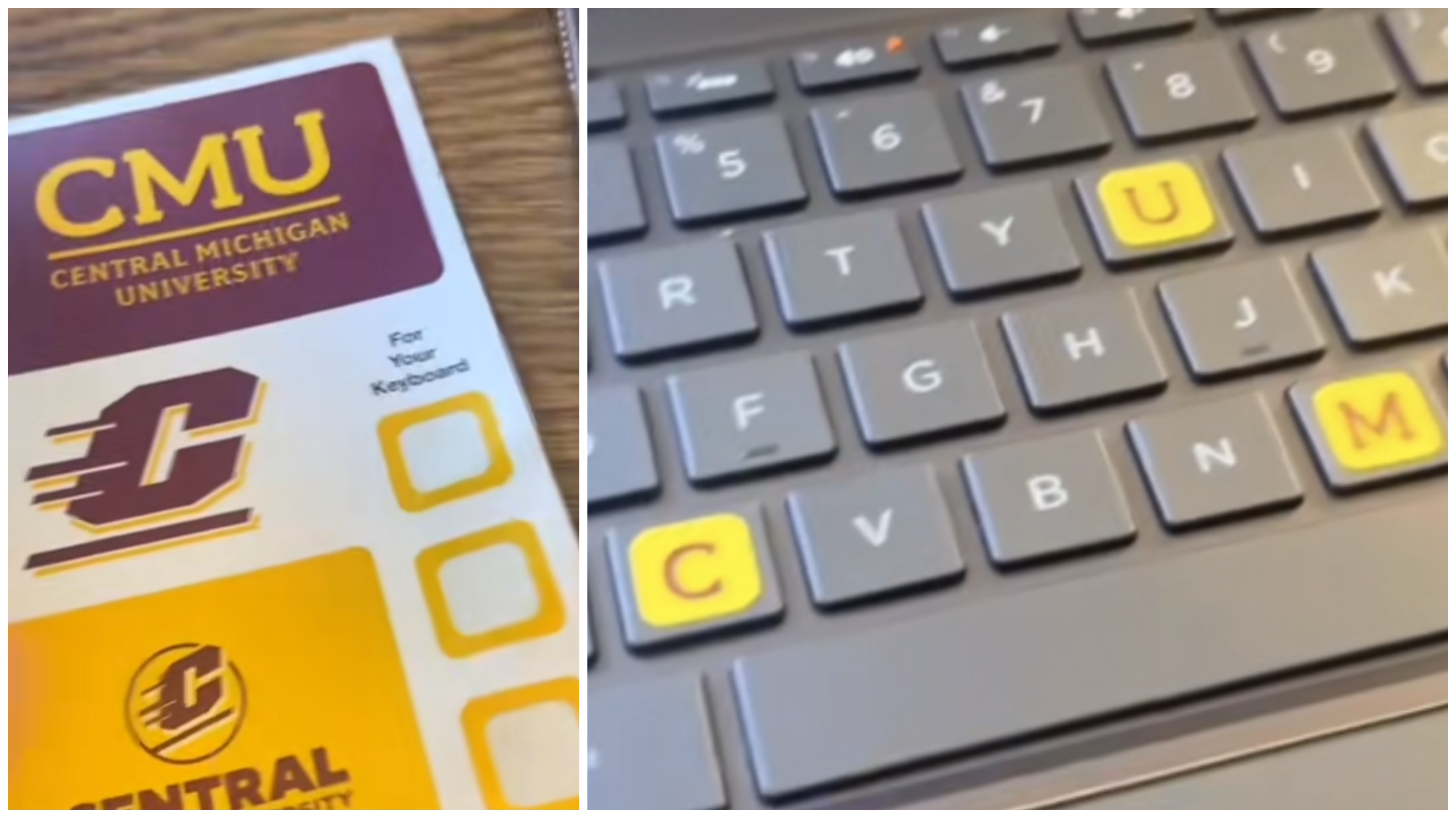 Central Michigan University sent out stickers "for your keyboard" r/HolUp