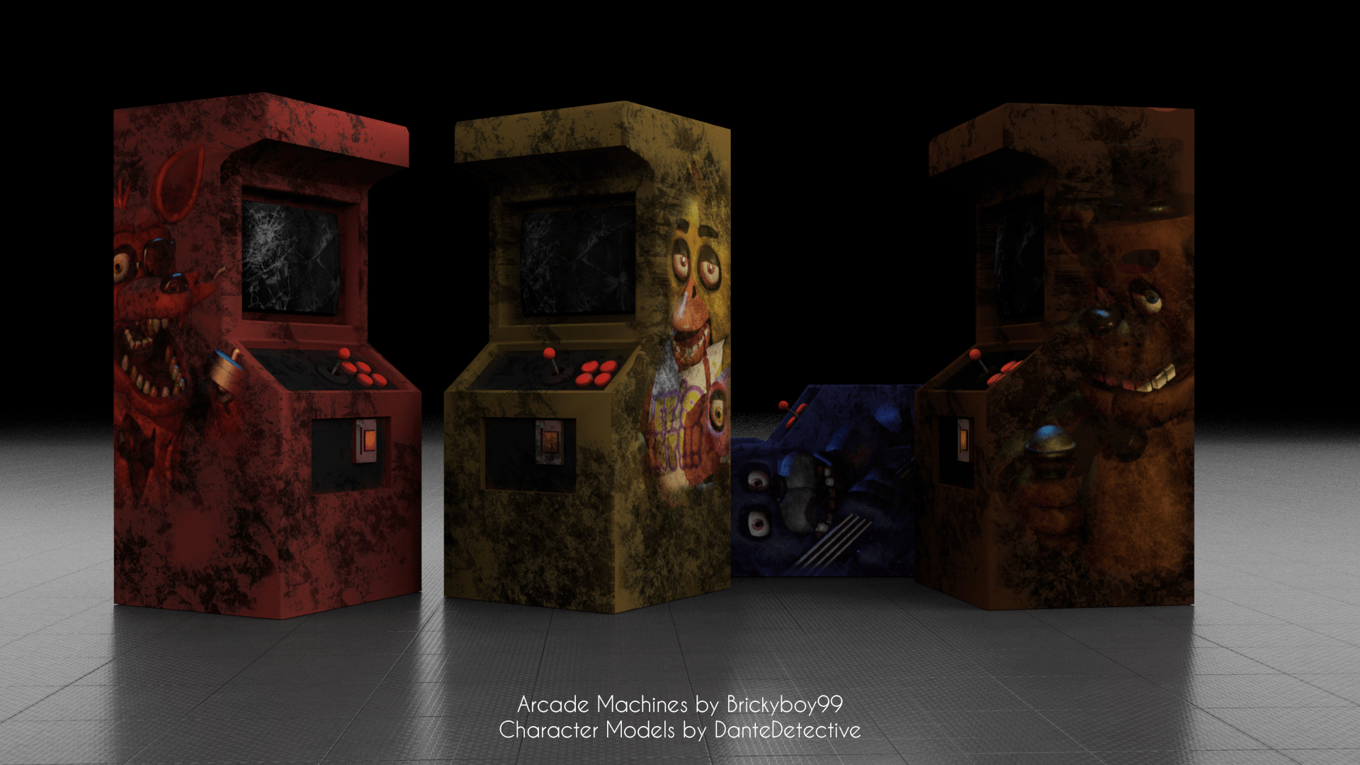 [3D Model] Arcade Machines I was paid to make + texture. Character