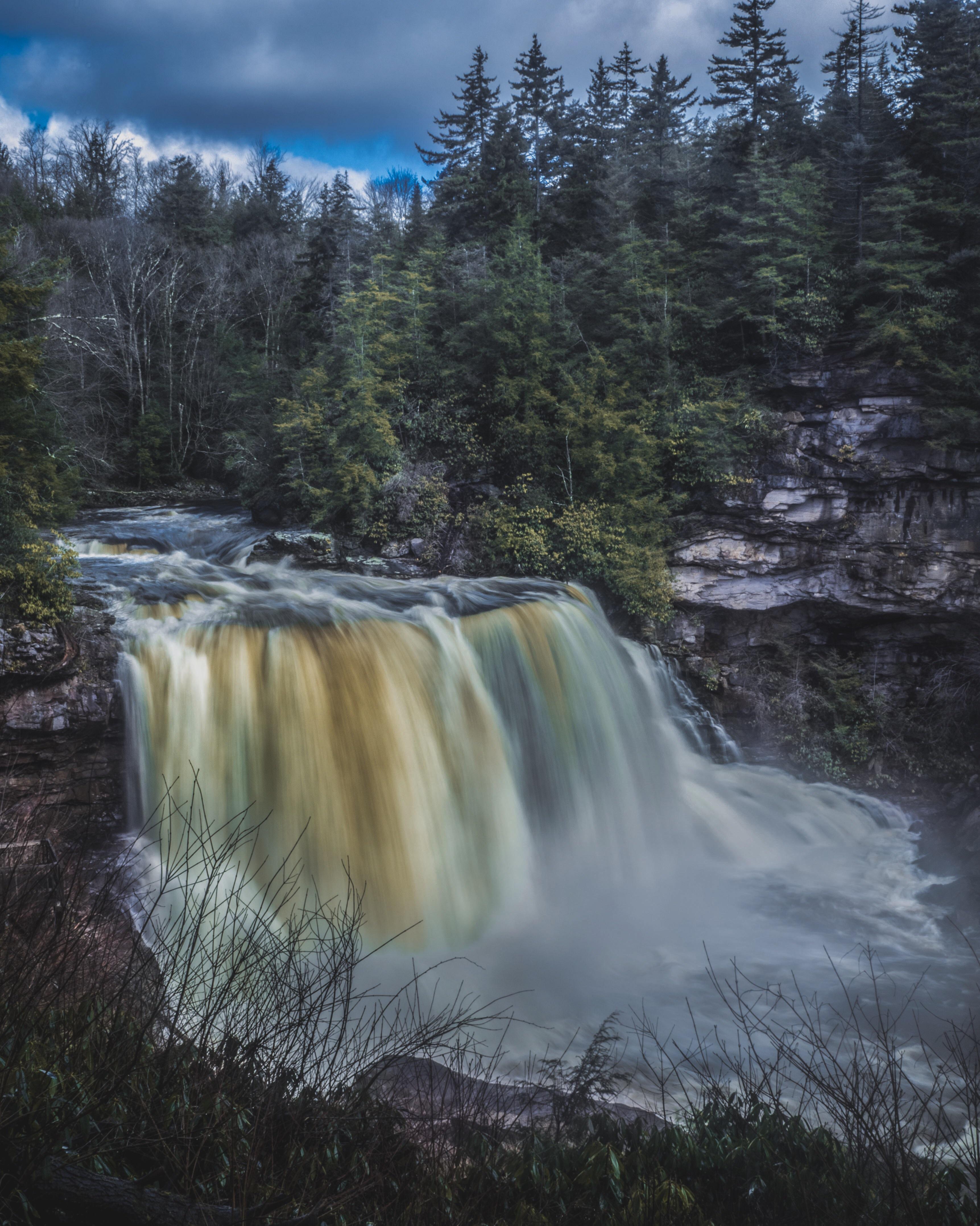 Blackwater Falls in West Virginia living up to its name [OC][3346x4308