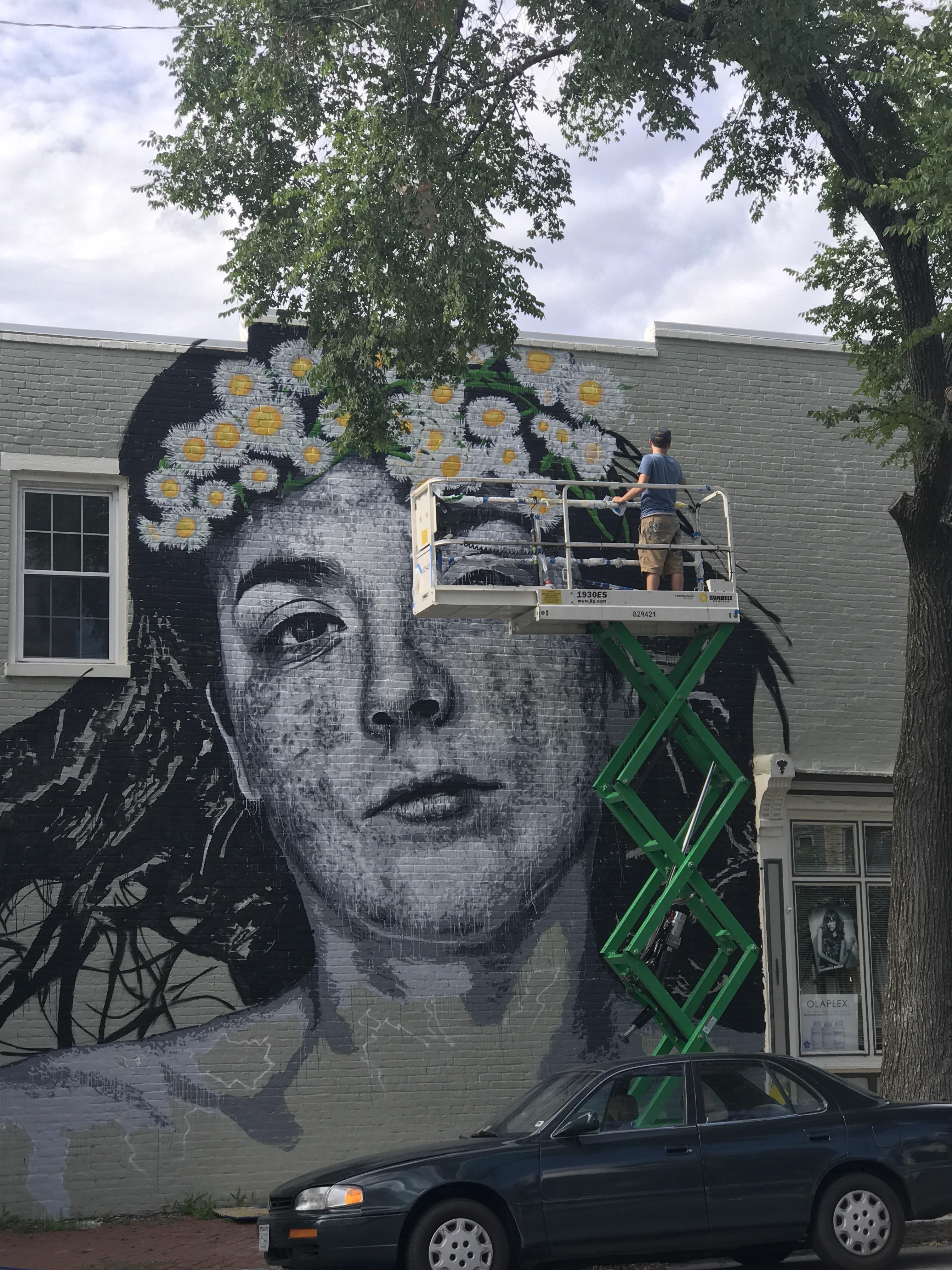 Mural painting in Oregon Hill r/rva