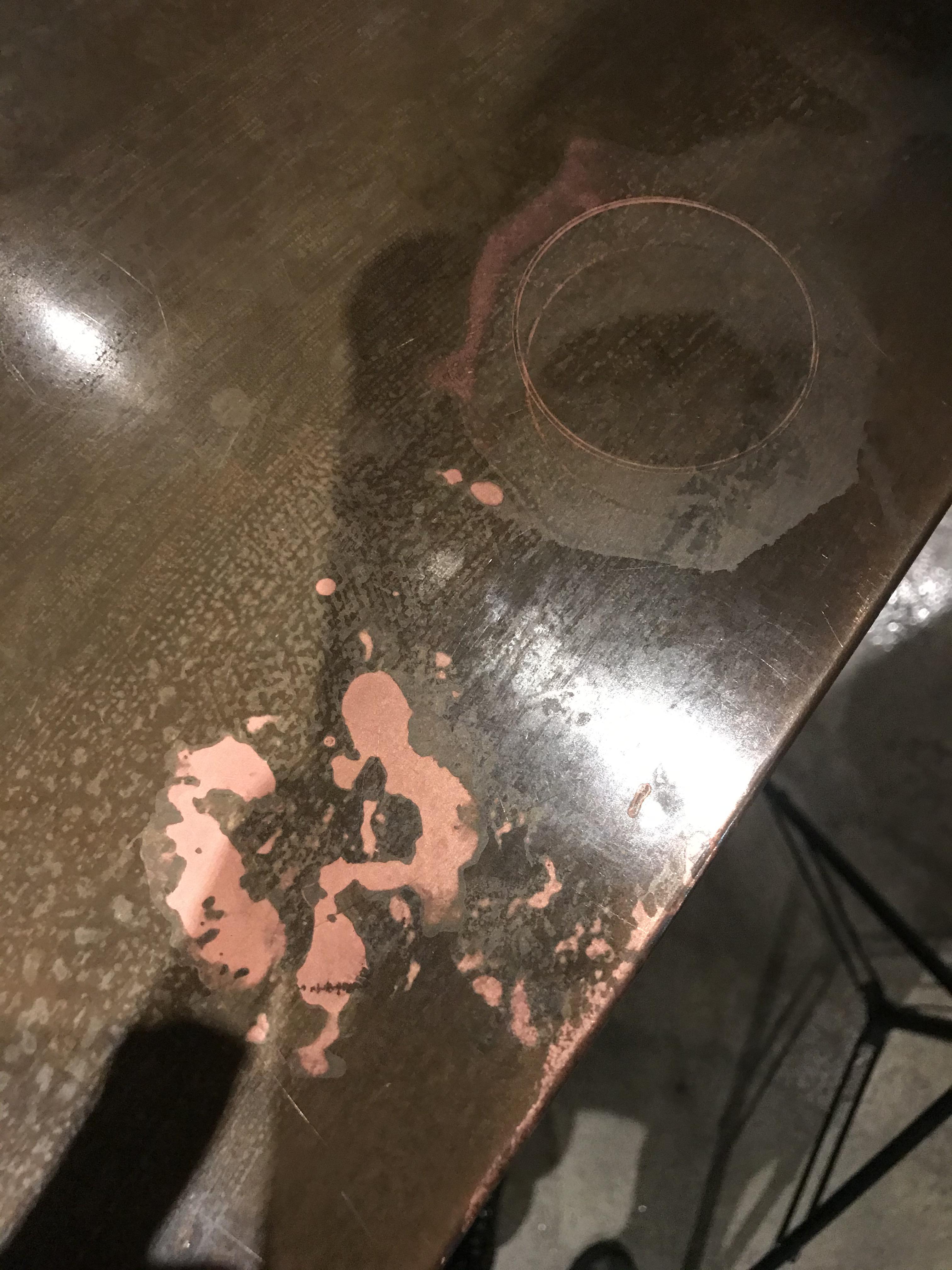Copper friends! Can I restore this finish? I accidentally put a glass