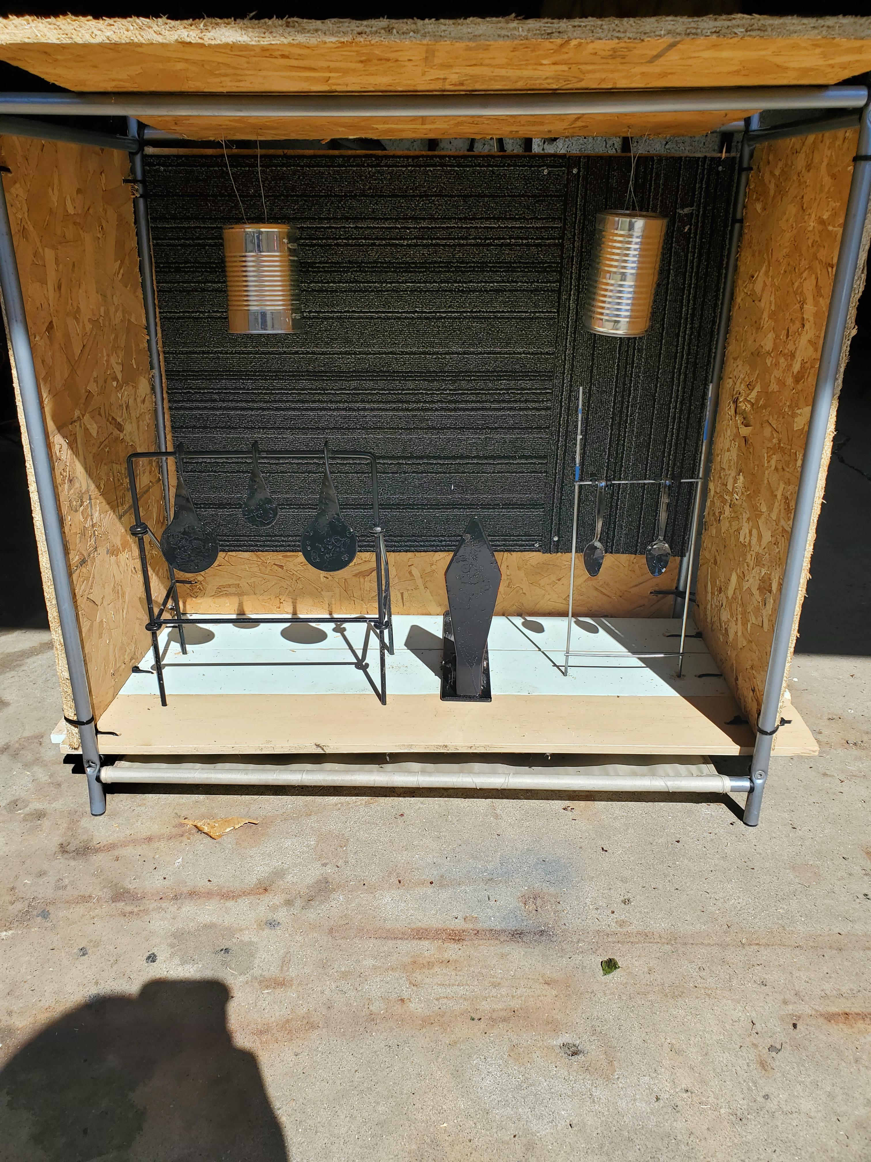 Homemade air gun range. Backstop works well its just kinda loud. Any