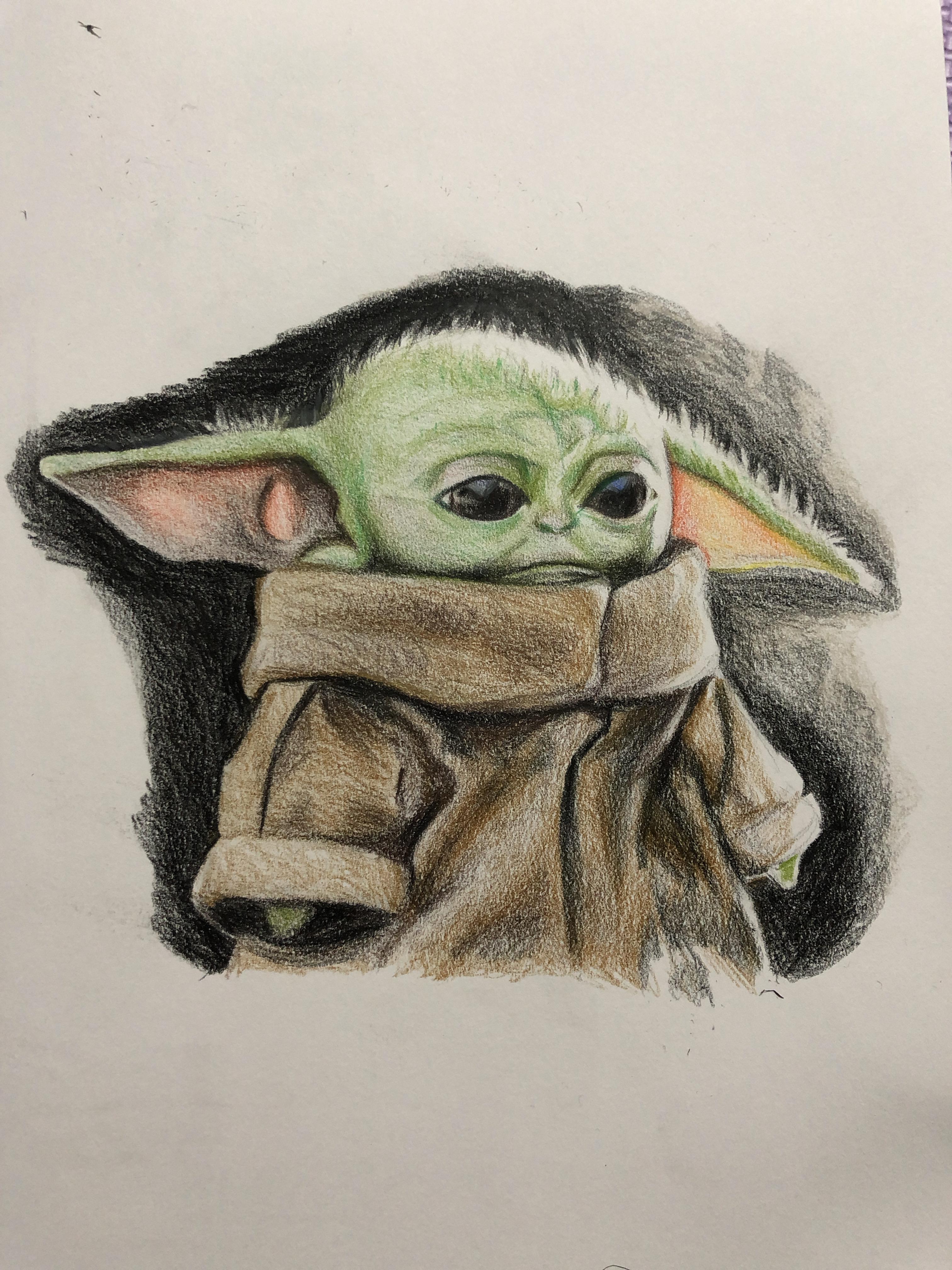 Why is Baby Yoda sad, and how do we make him happy?! (Yes, I drew that