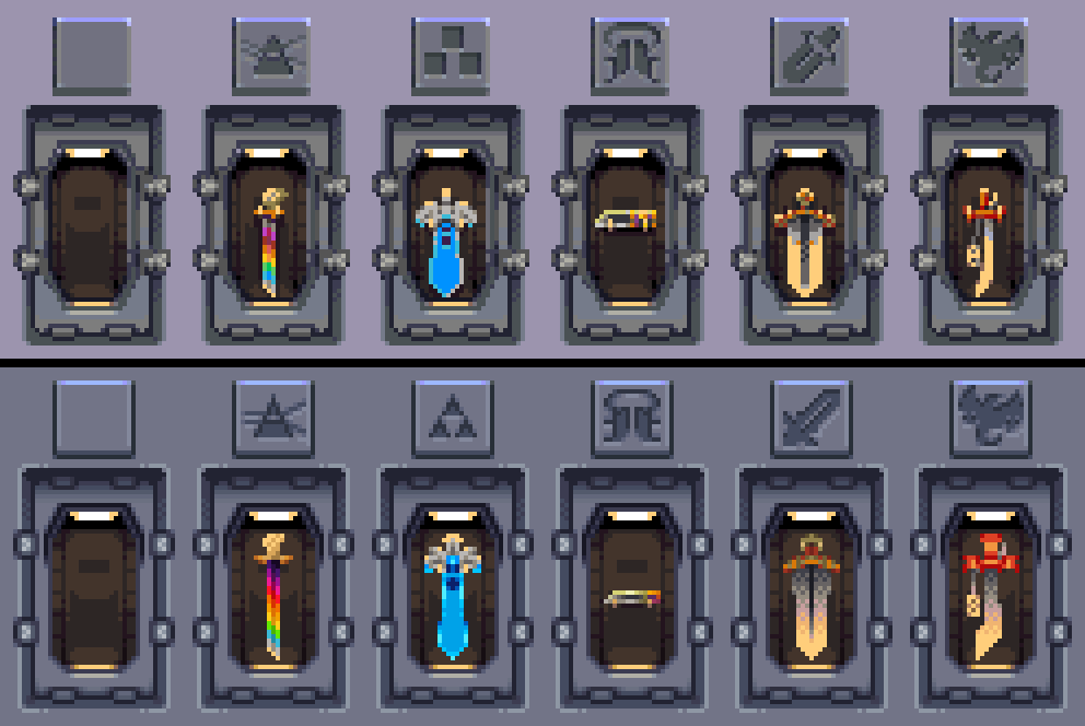 Resprite of the alternate swords and their chambers in the Govt. Lab