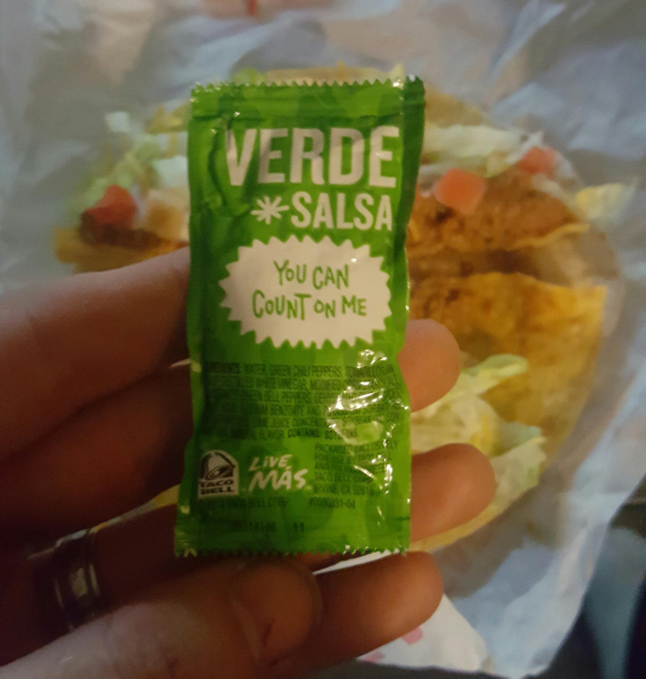 My last Verde sauce packet lied to me... r/tacobell