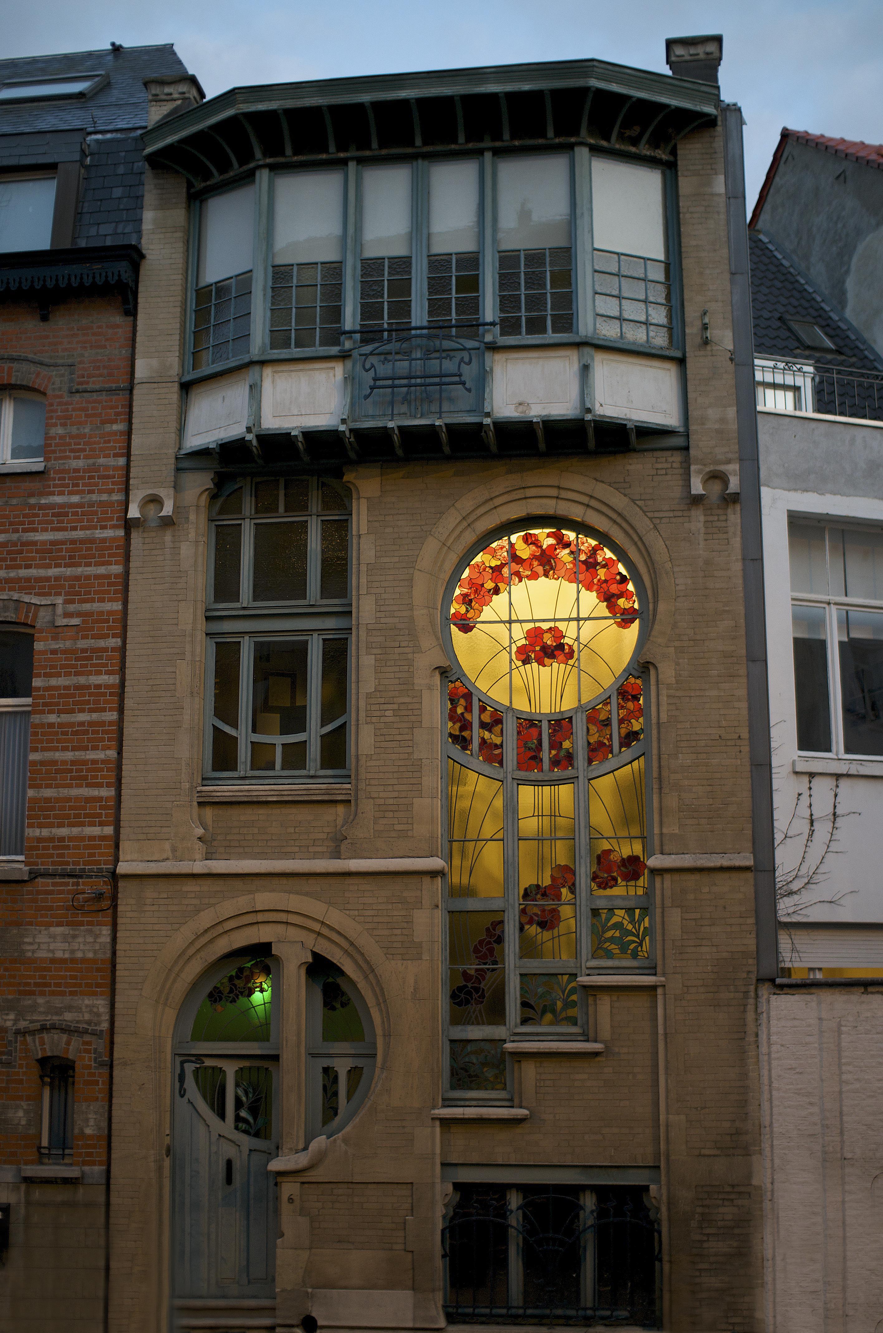Art Nouveau architecture of a house built in the 1880s, Brussels