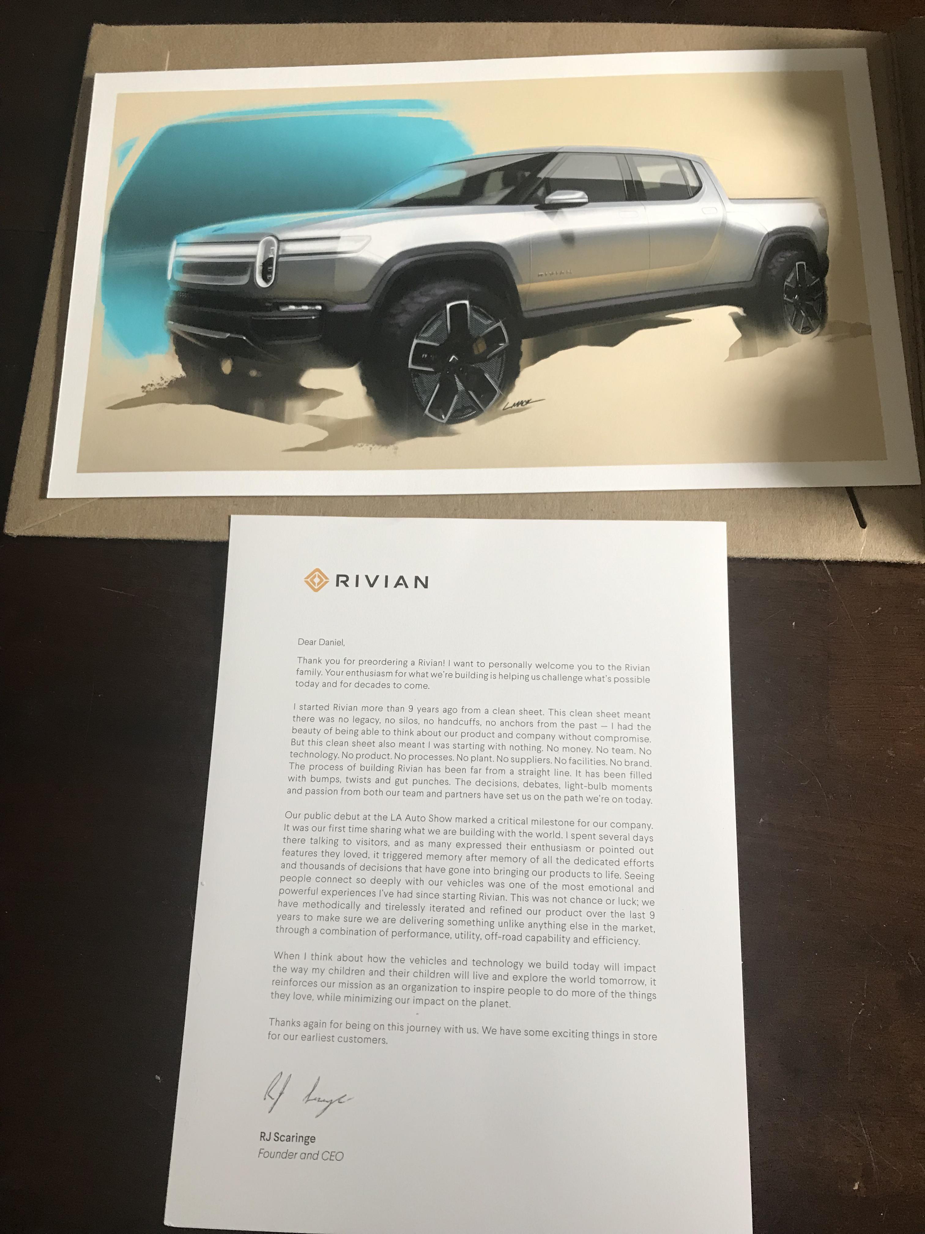 Preordered in MidMay and just got my swag. Thanks Rivian r/Rivian