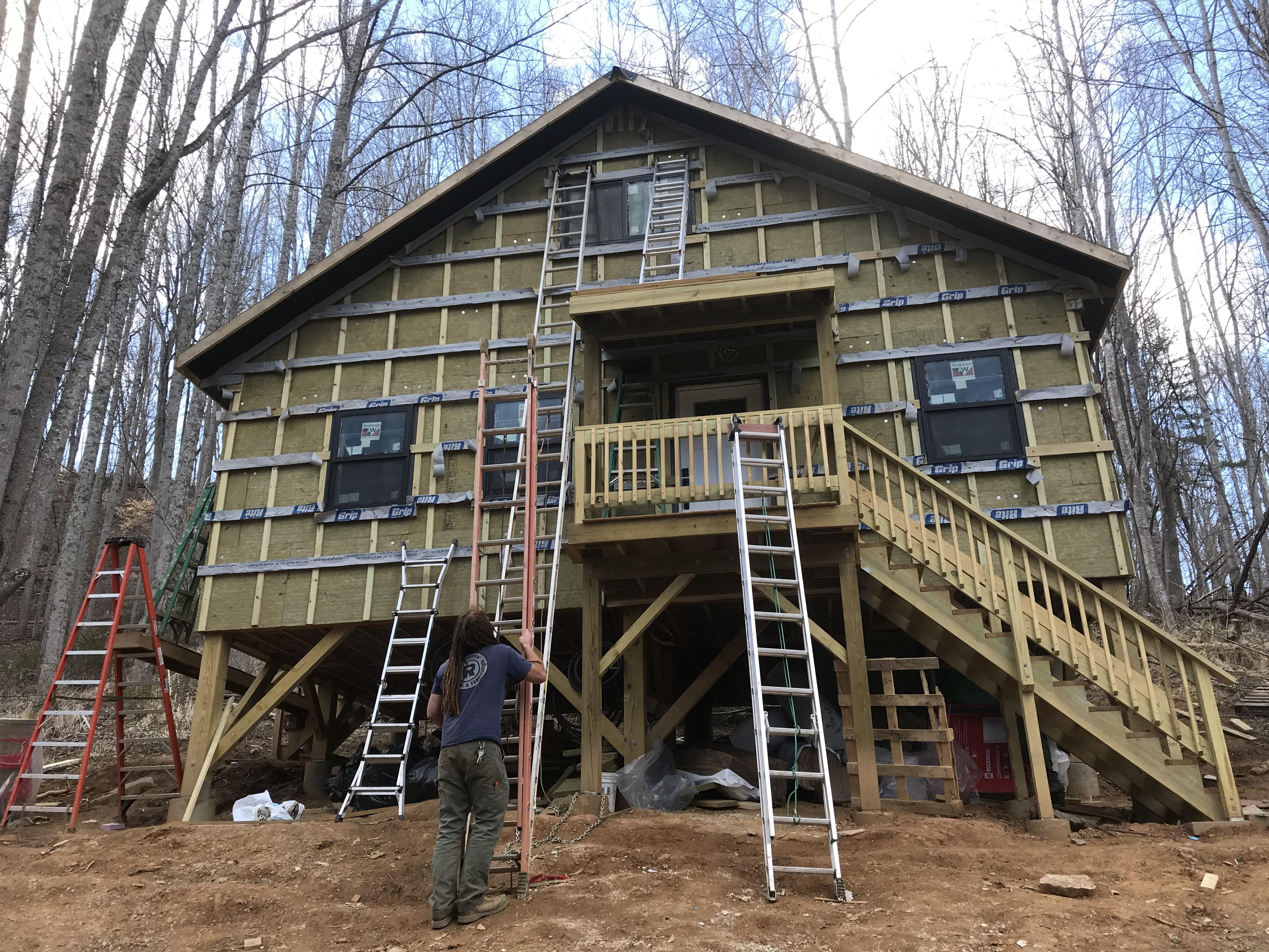 On a small crew building a couple modest homes from the ground up